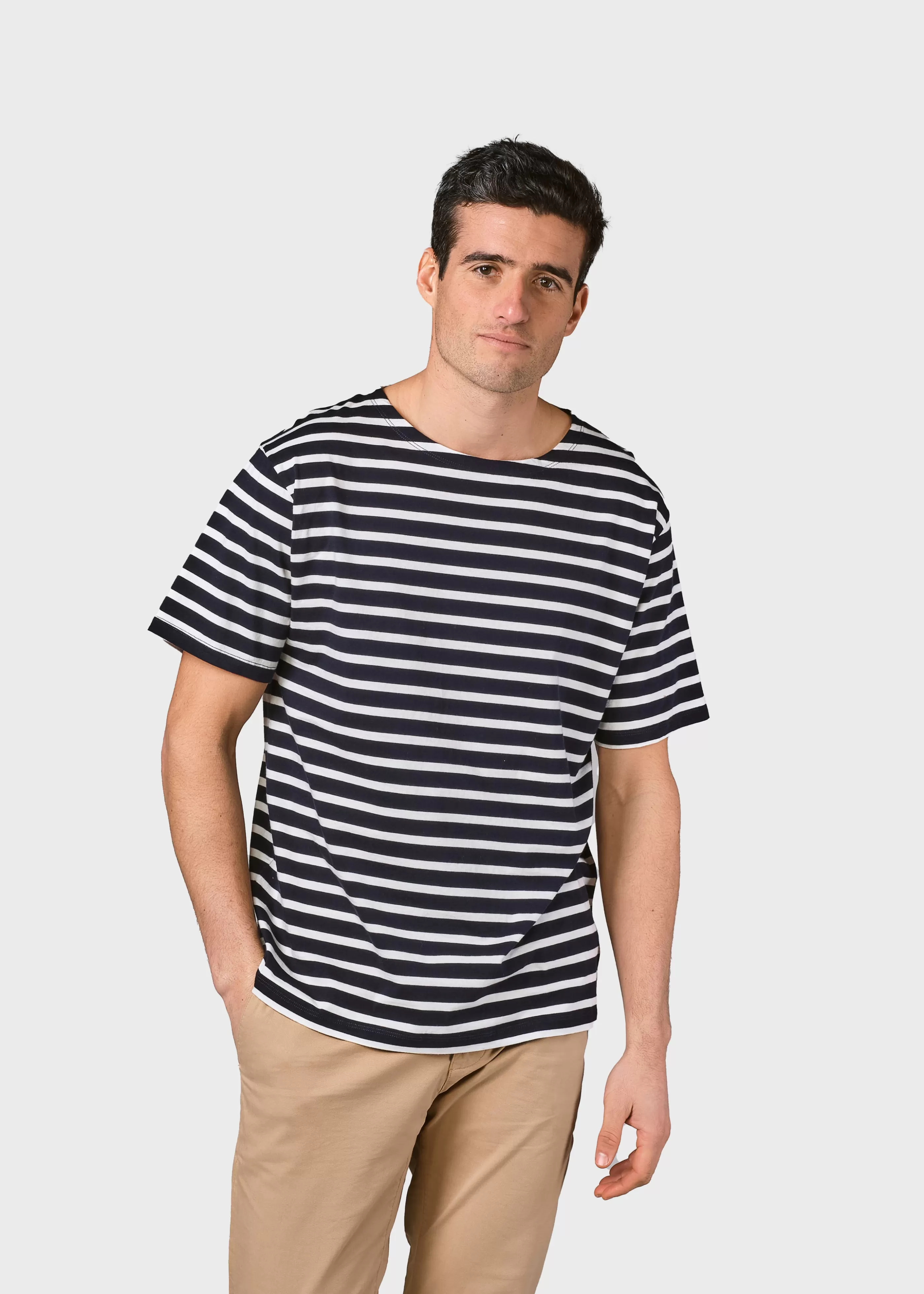 Klitmoller Collective Albert tee - Navy/cream- T-shirts