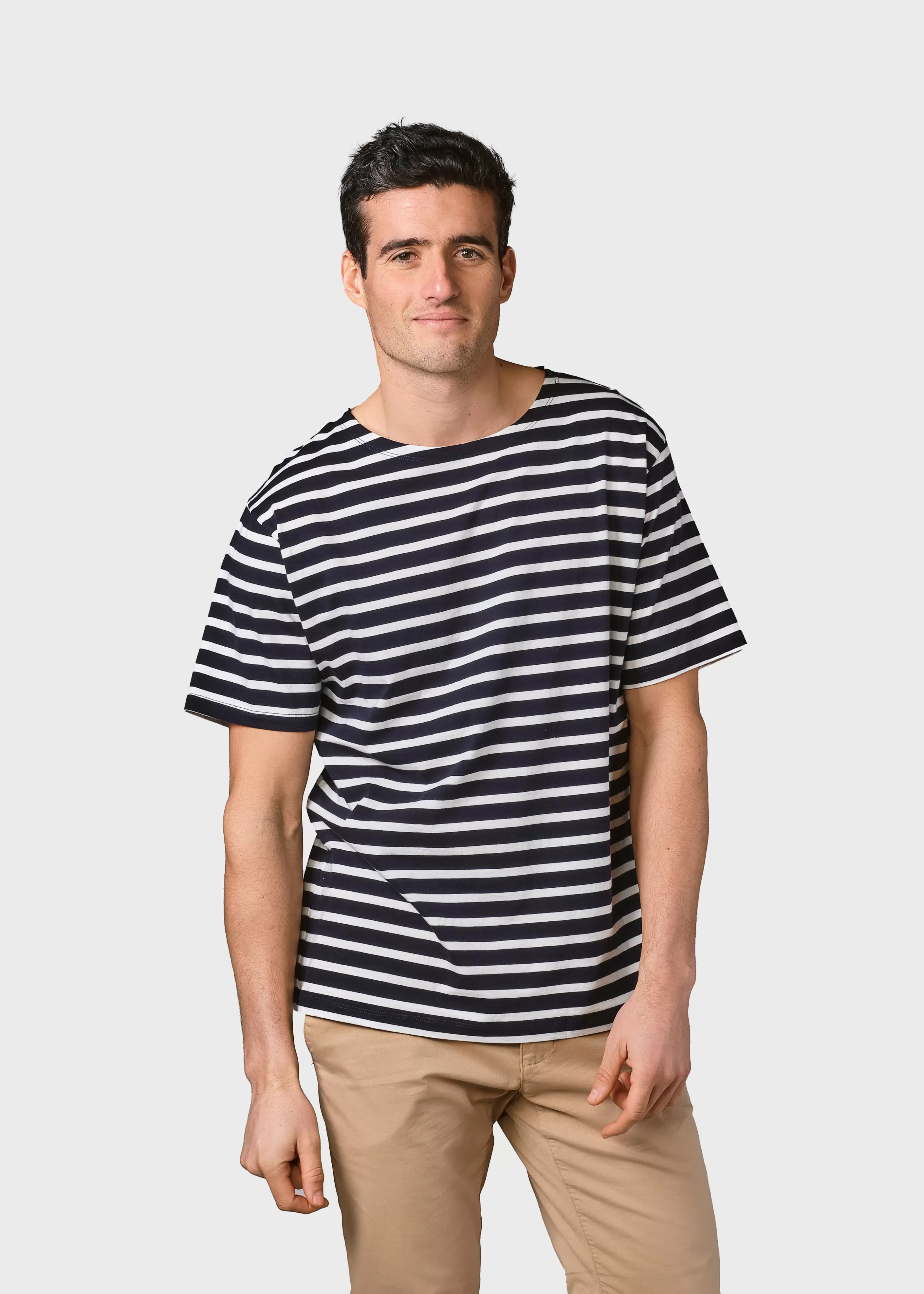 Klitmoller Collective Albert tee - Navy/cream- T-shirts