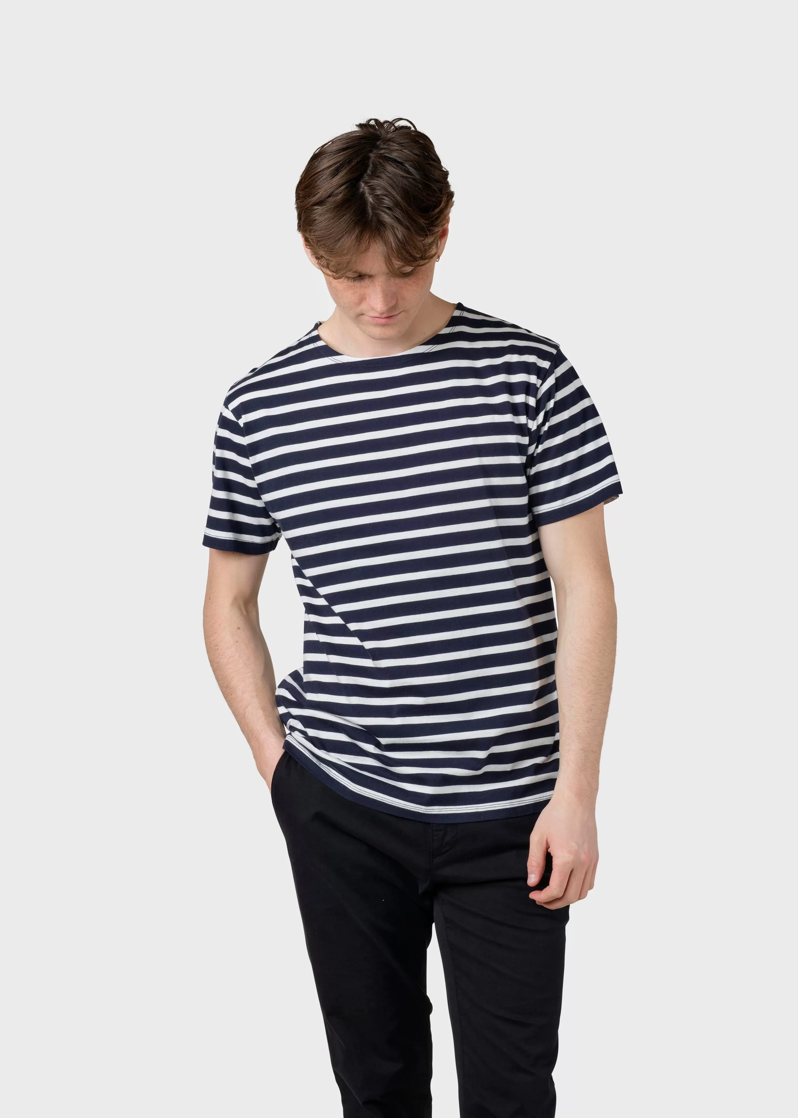 Klitmoller Collective Albert tee - Navy/cream- T-shirts