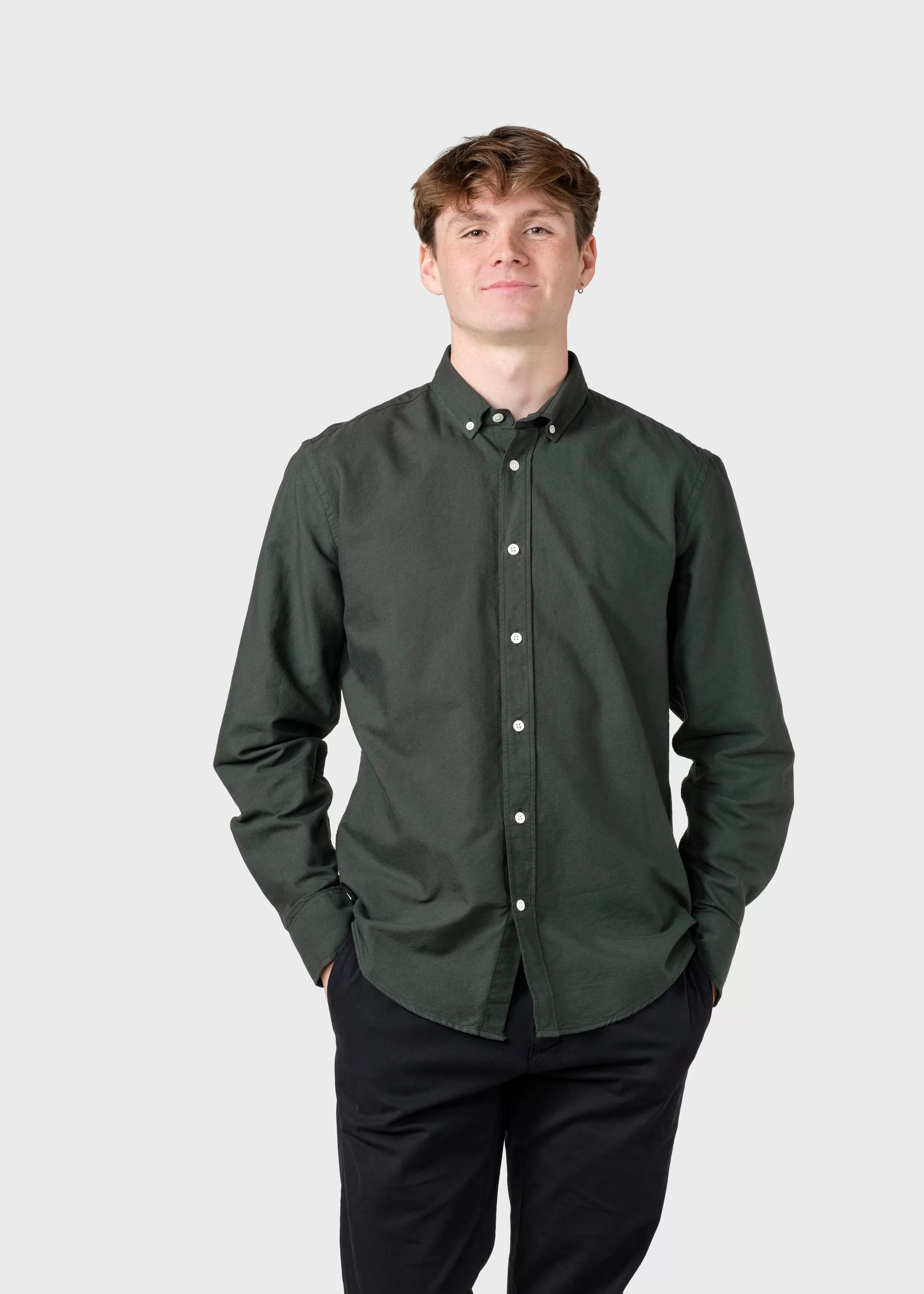 Klitmoller Collective Basic shirt - Olive- Hemden