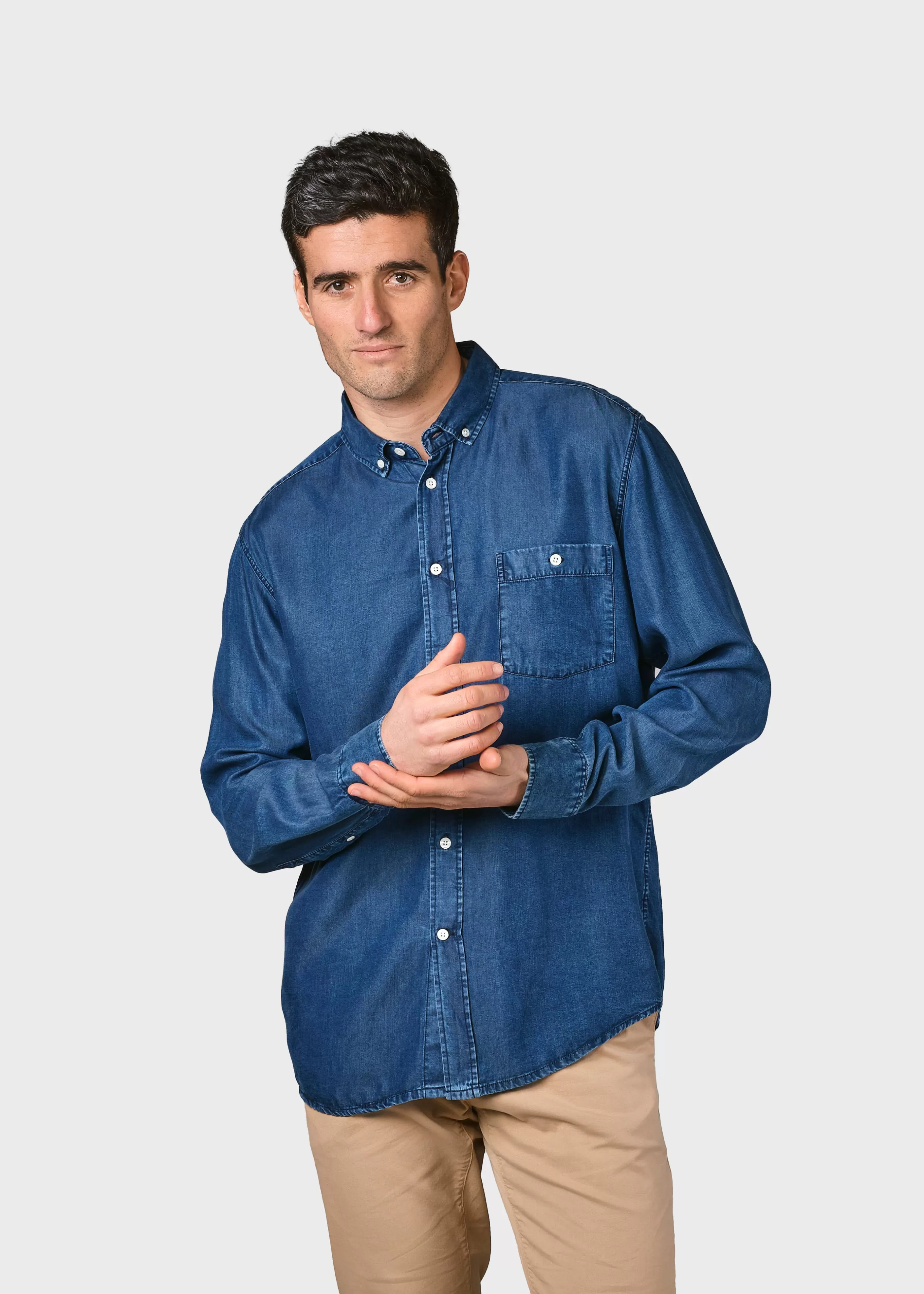 Klitmoller Collective Benjamin chambrey shirt - Dark blue- Hemden