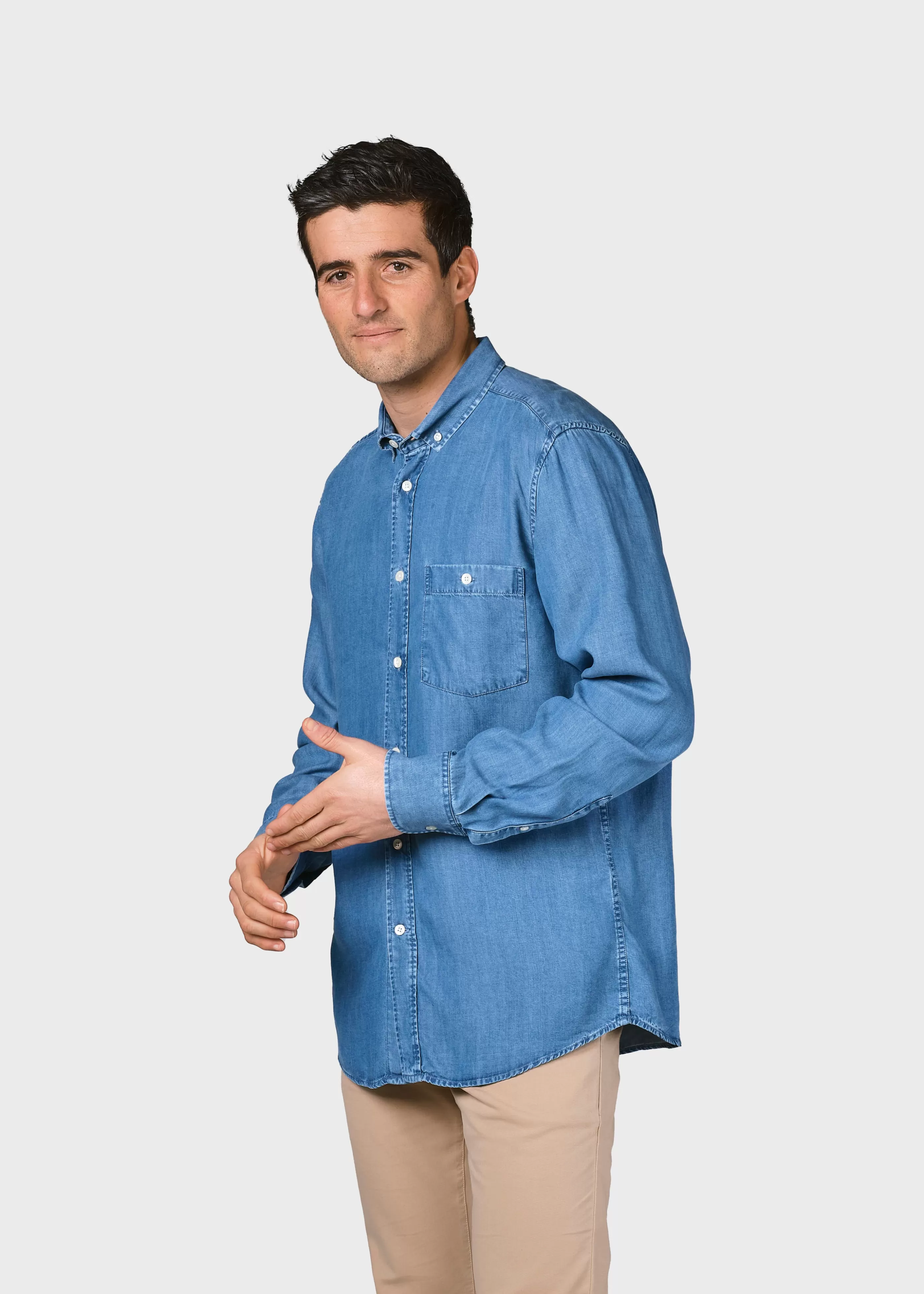 Klitmoller Collective Benjamin chambrey shirt - Light blue- Hemden