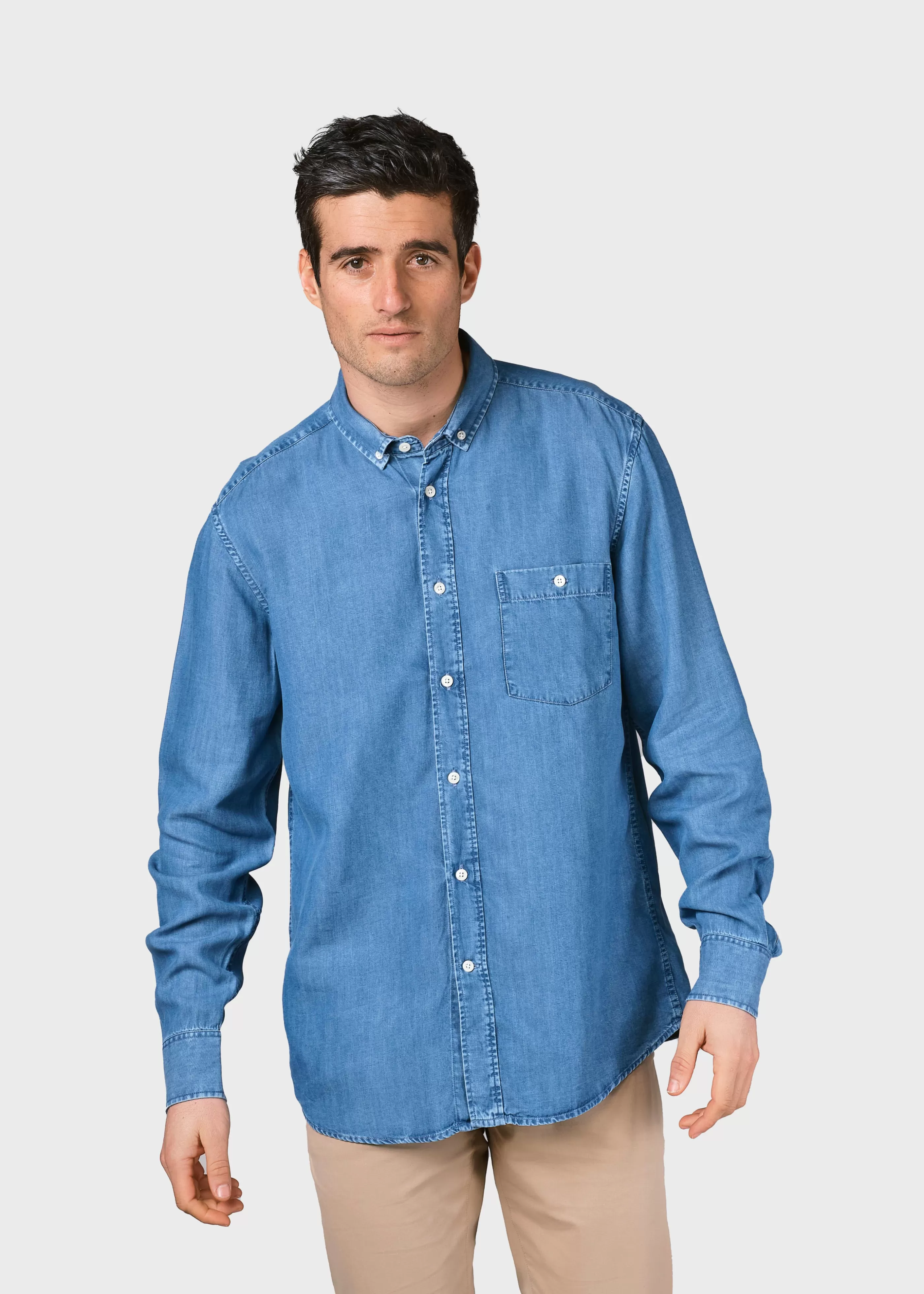 Klitmoller Collective Benjamin chambrey shirt - Light blue- Hemden