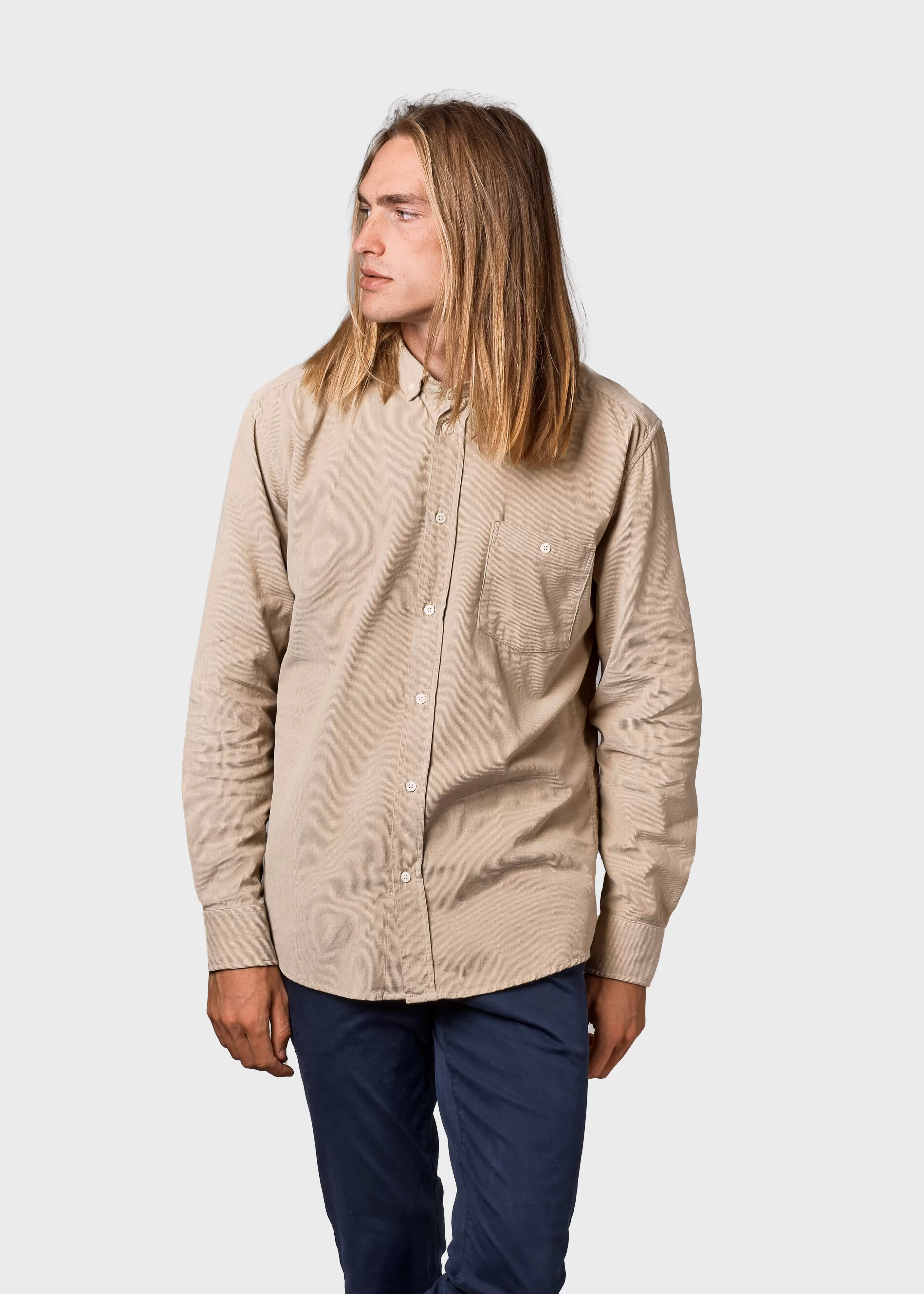 Klitmoller Collective Benjamin corduroy shirt - Sand- Hemden