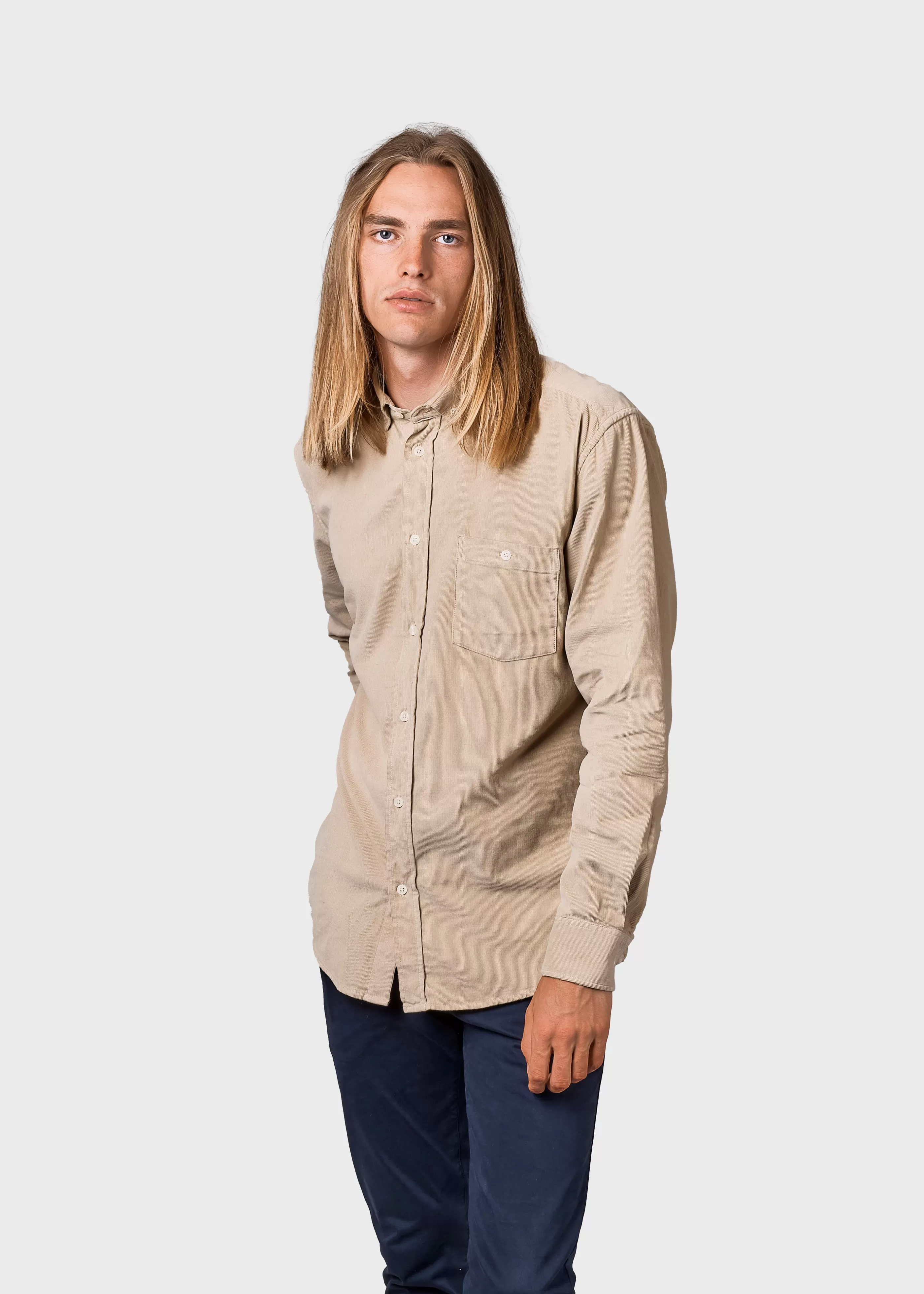 Klitmoller Collective Benjamin corduroy shirt - Sand- Hemden