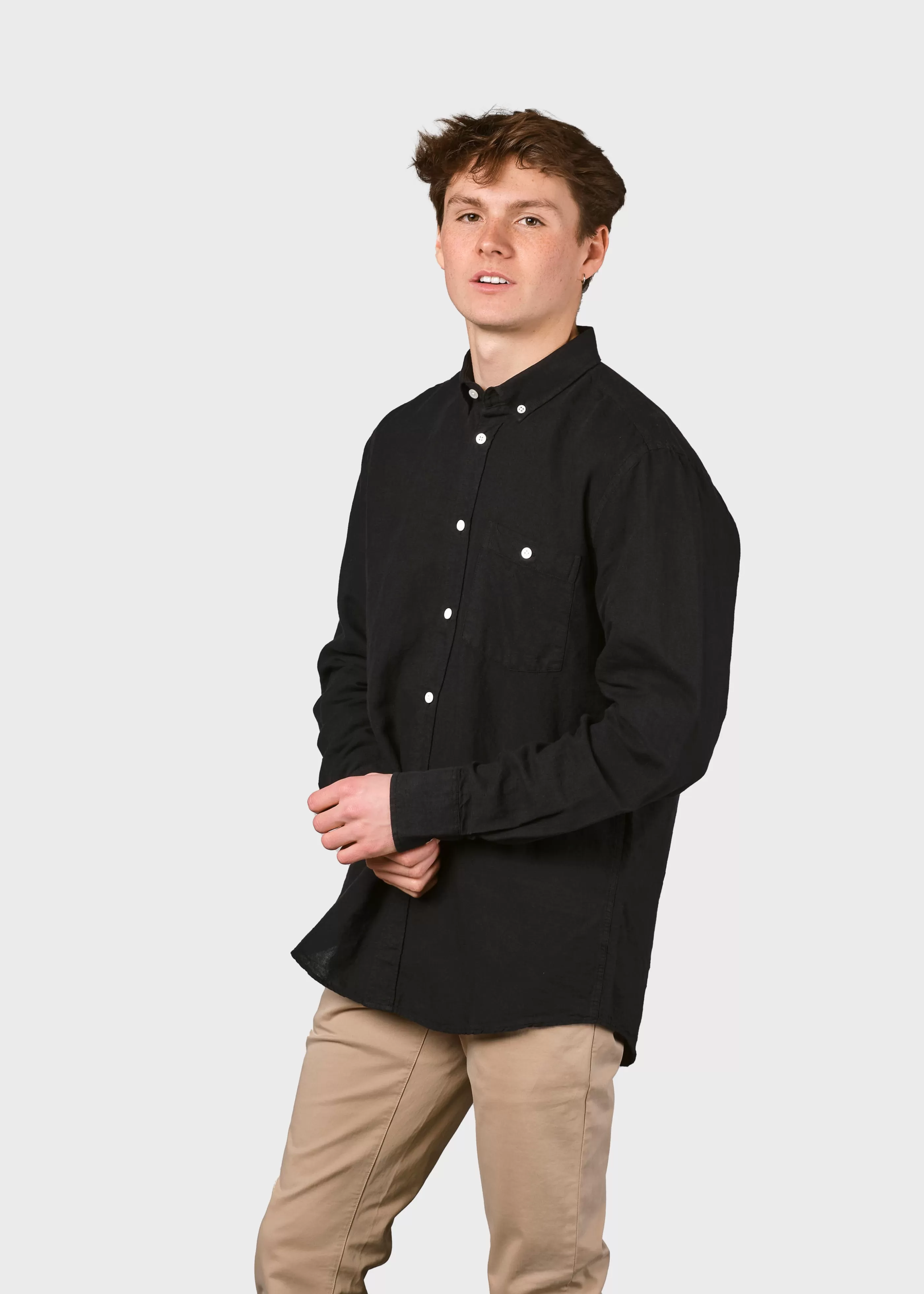 Klitmoller Collective Benjamin linen shirt - Black- Hemden