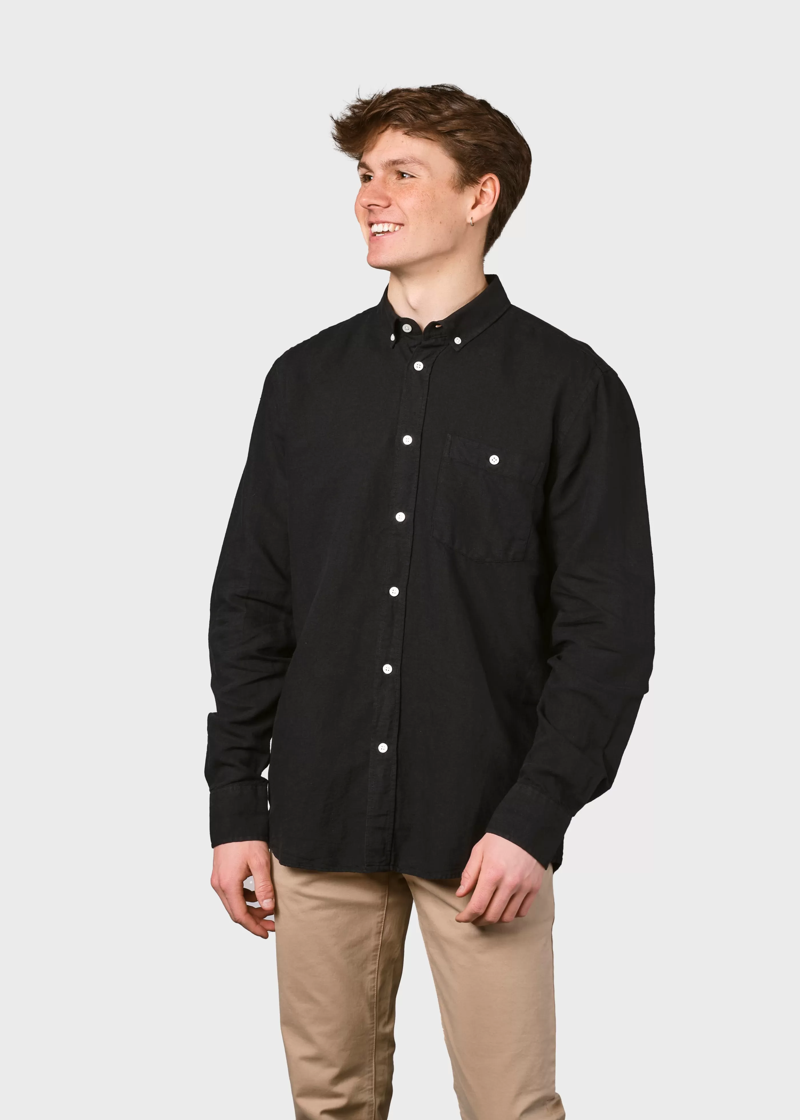 Klitmoller Collective Benjamin linen shirt - Black- Hemden