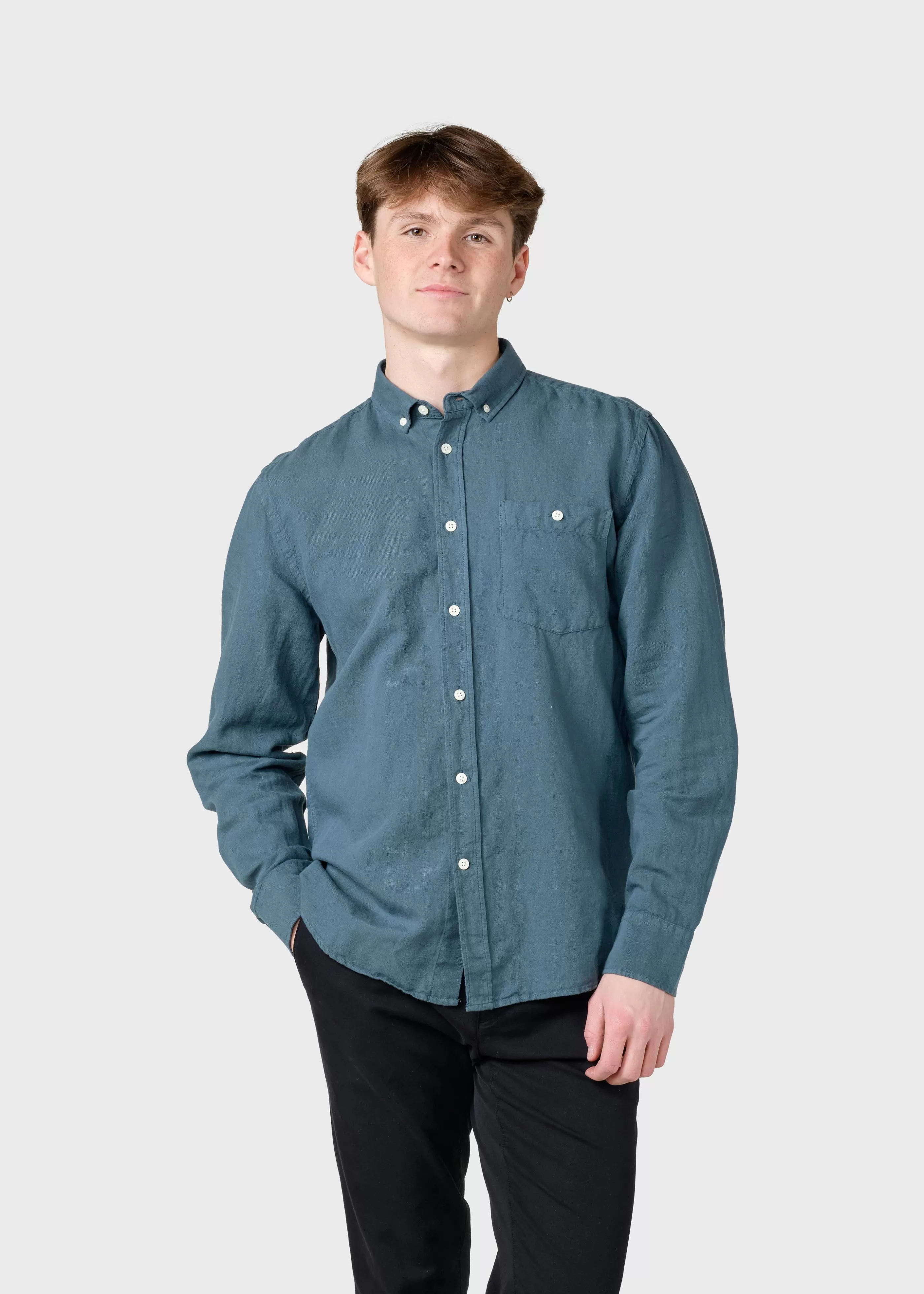 Klitmoller Collective Benjamin linen shirt - Moss Green- Hemden