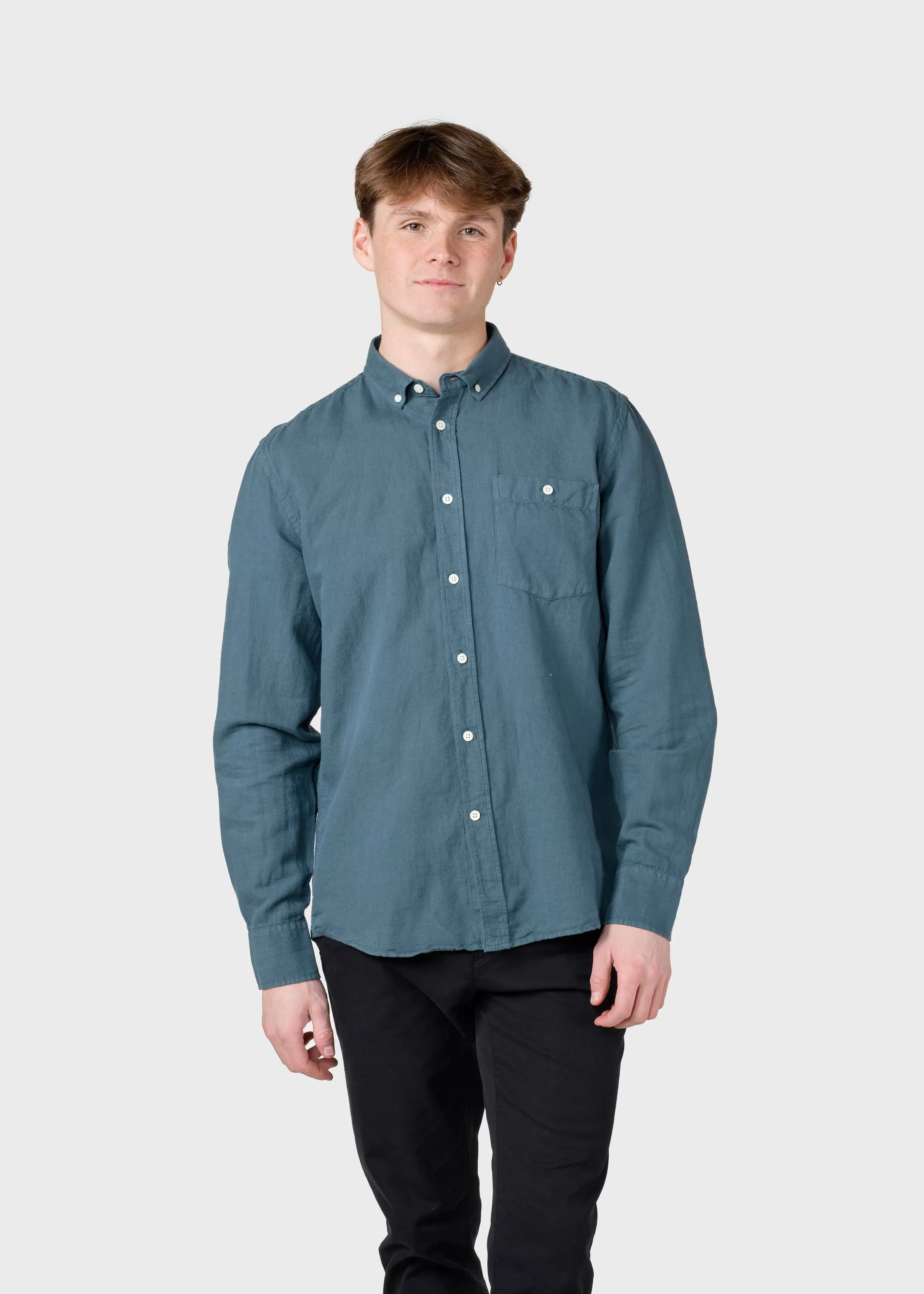 Klitmoller Collective Benjamin linen shirt - Moss Green- Hemden