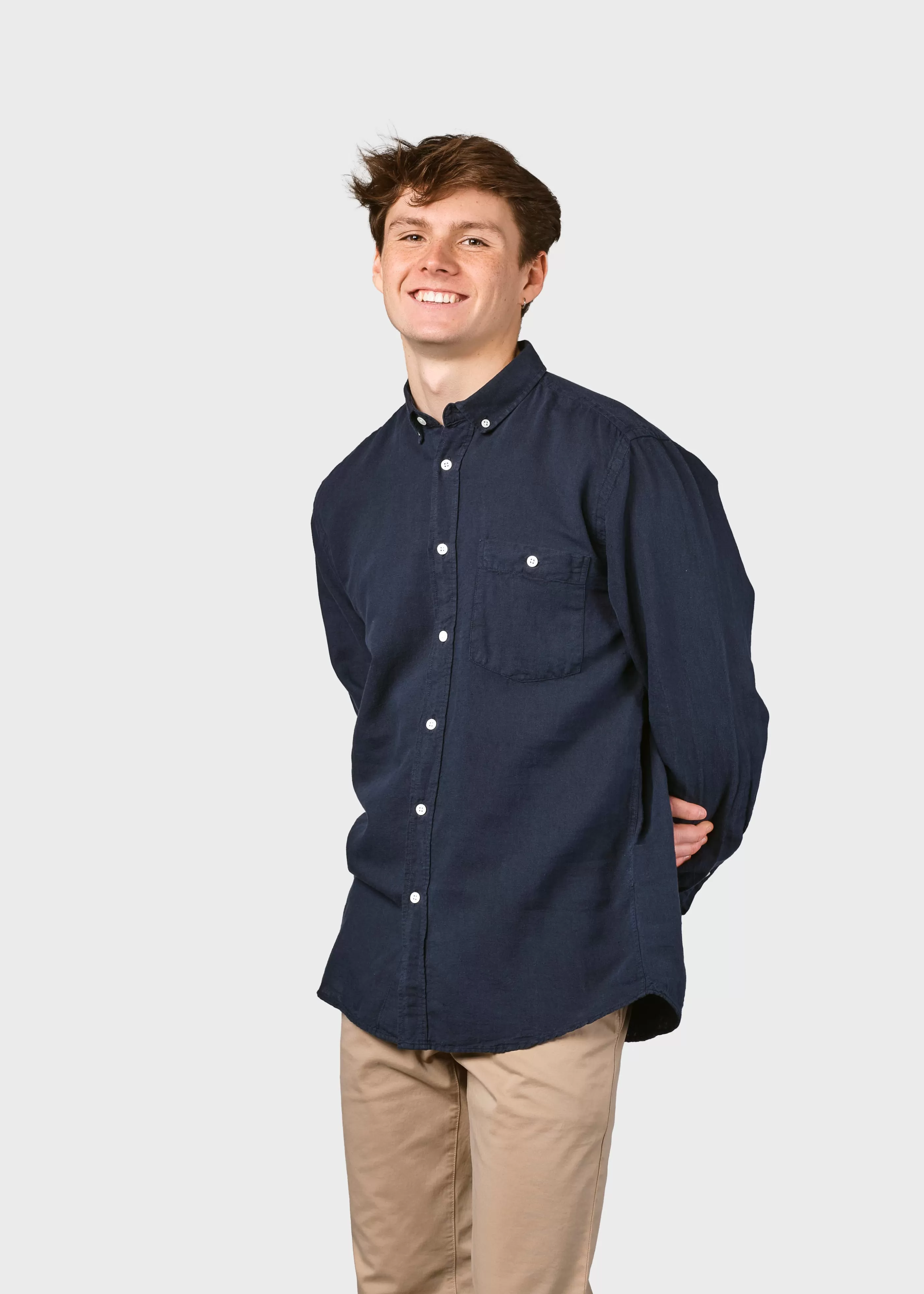 Klitmoller Collective Benjamin linen shirt - Navy- Hemden