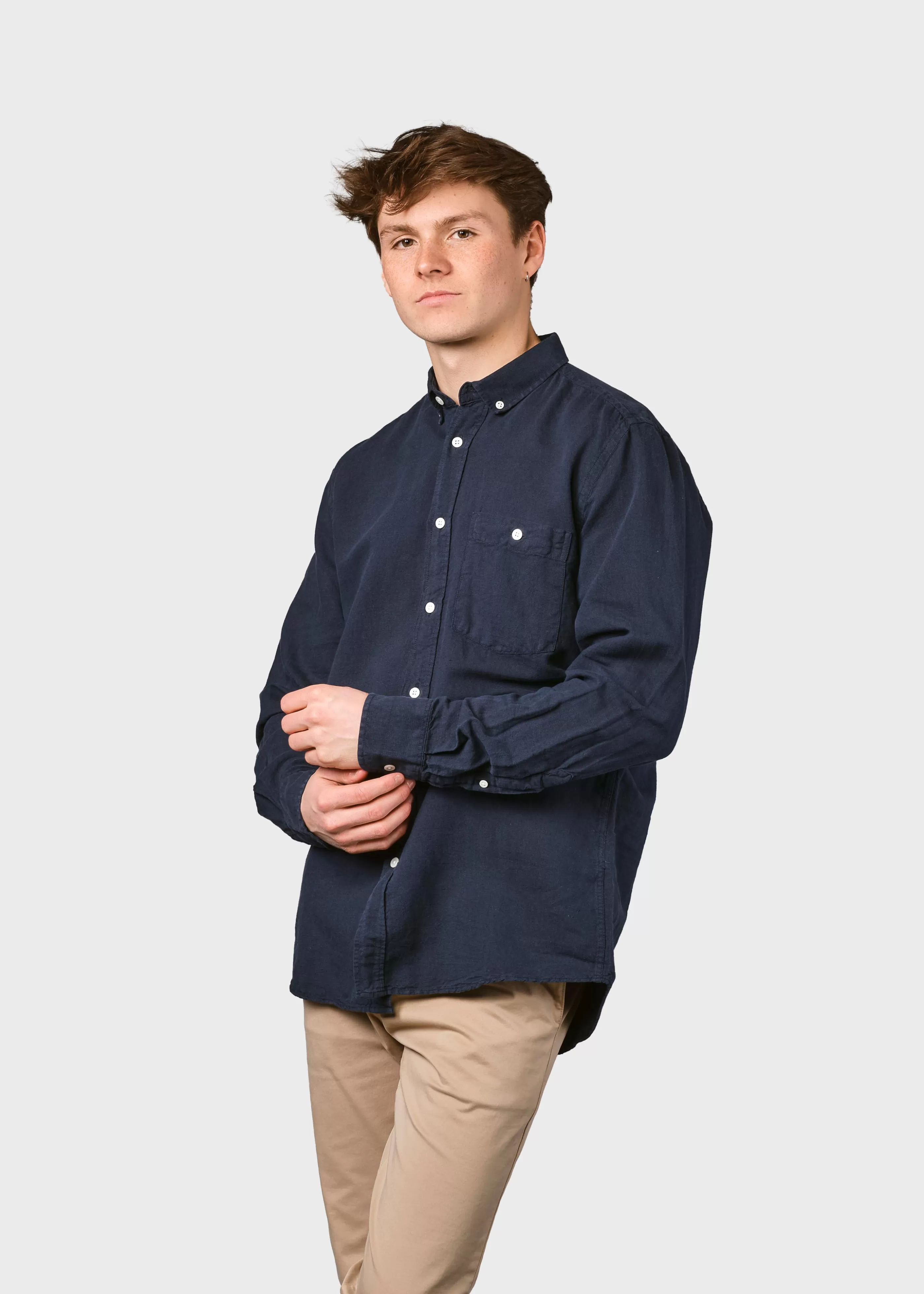 Klitmoller Collective Benjamin linen shirt - Navy- Hemden