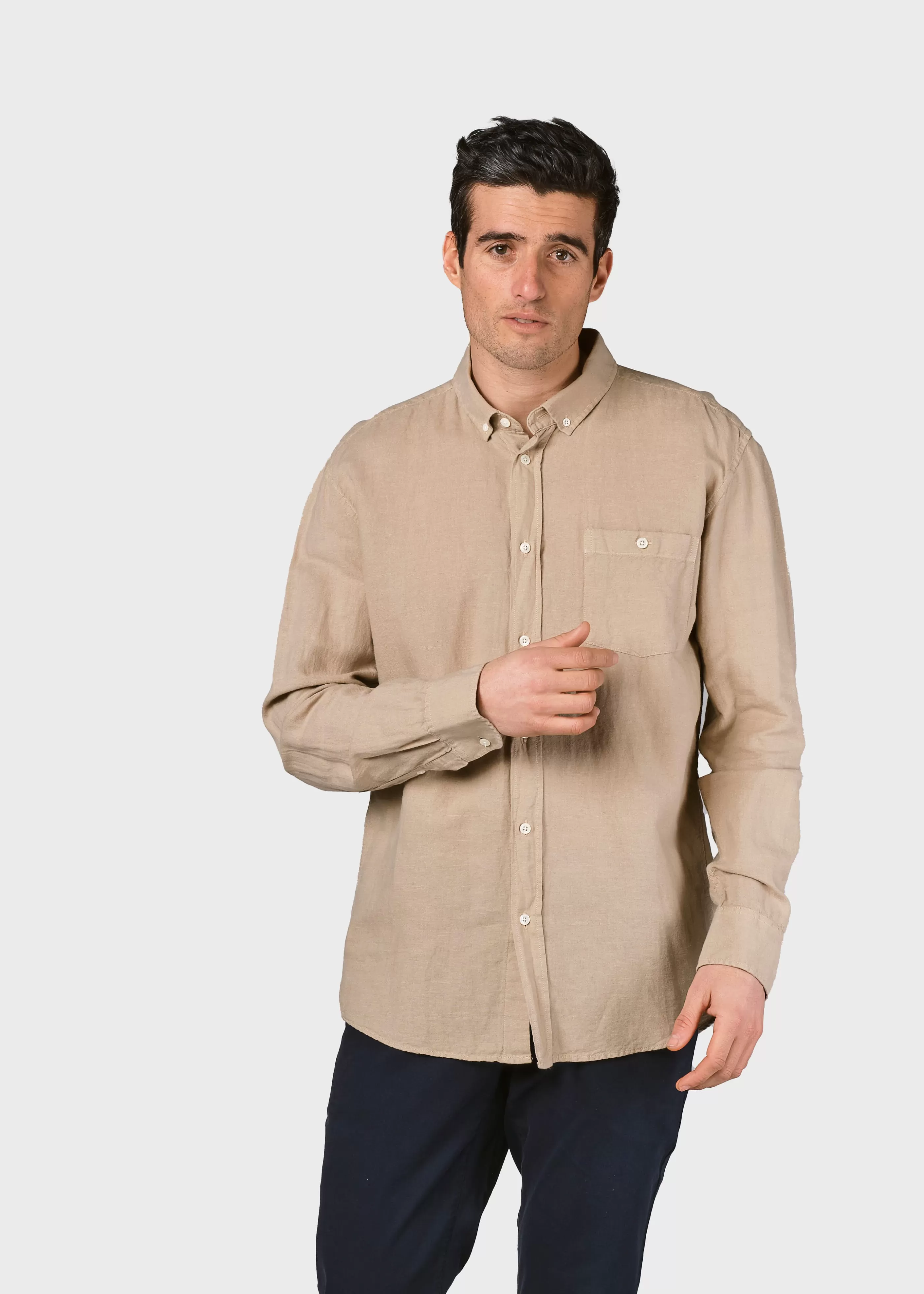 Klitmoller Collective Benjamin linen shirt - Sand- Hemden