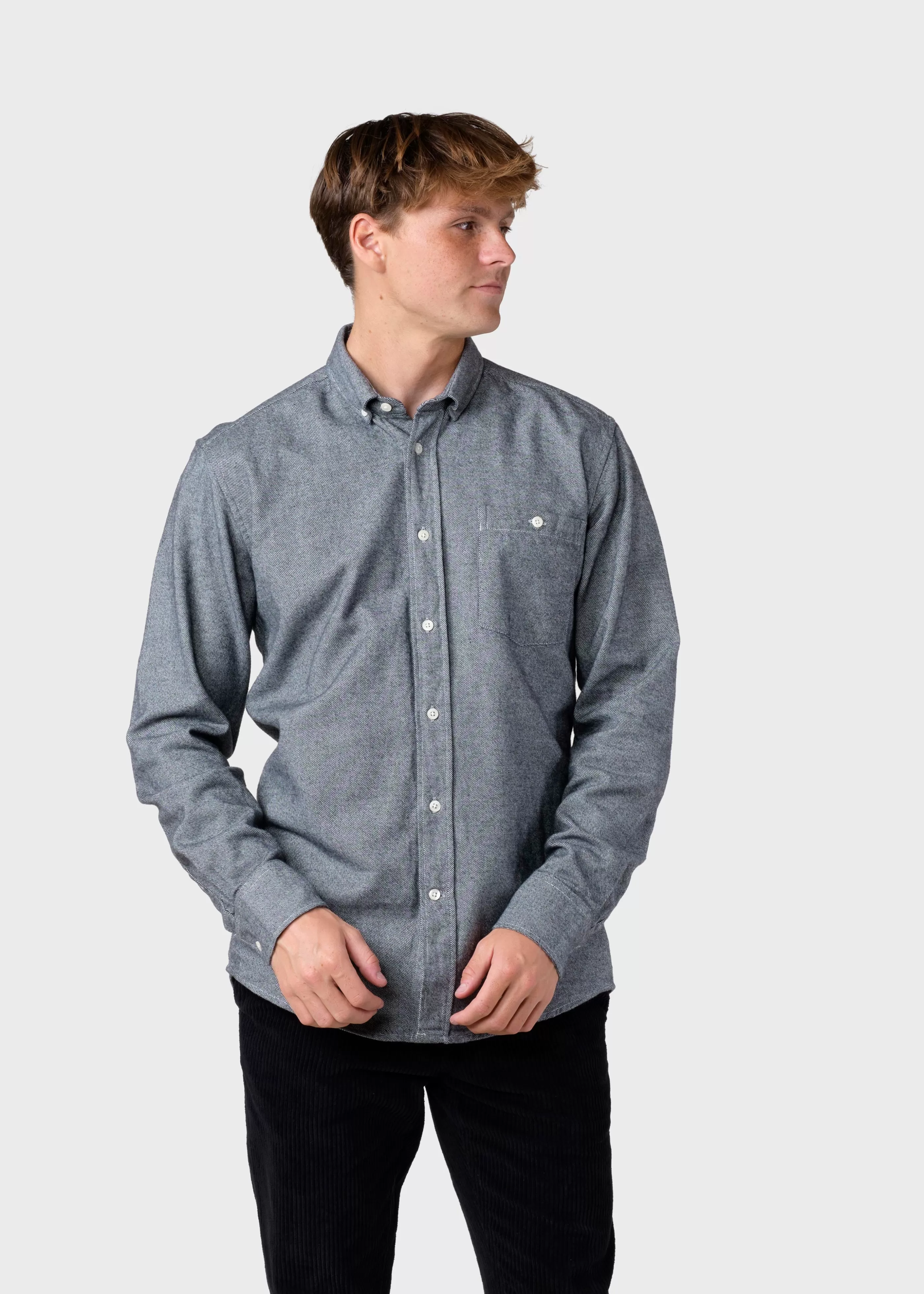 Klitmoller Collective Benjamin lumber shirt - Grey melange- Hemden