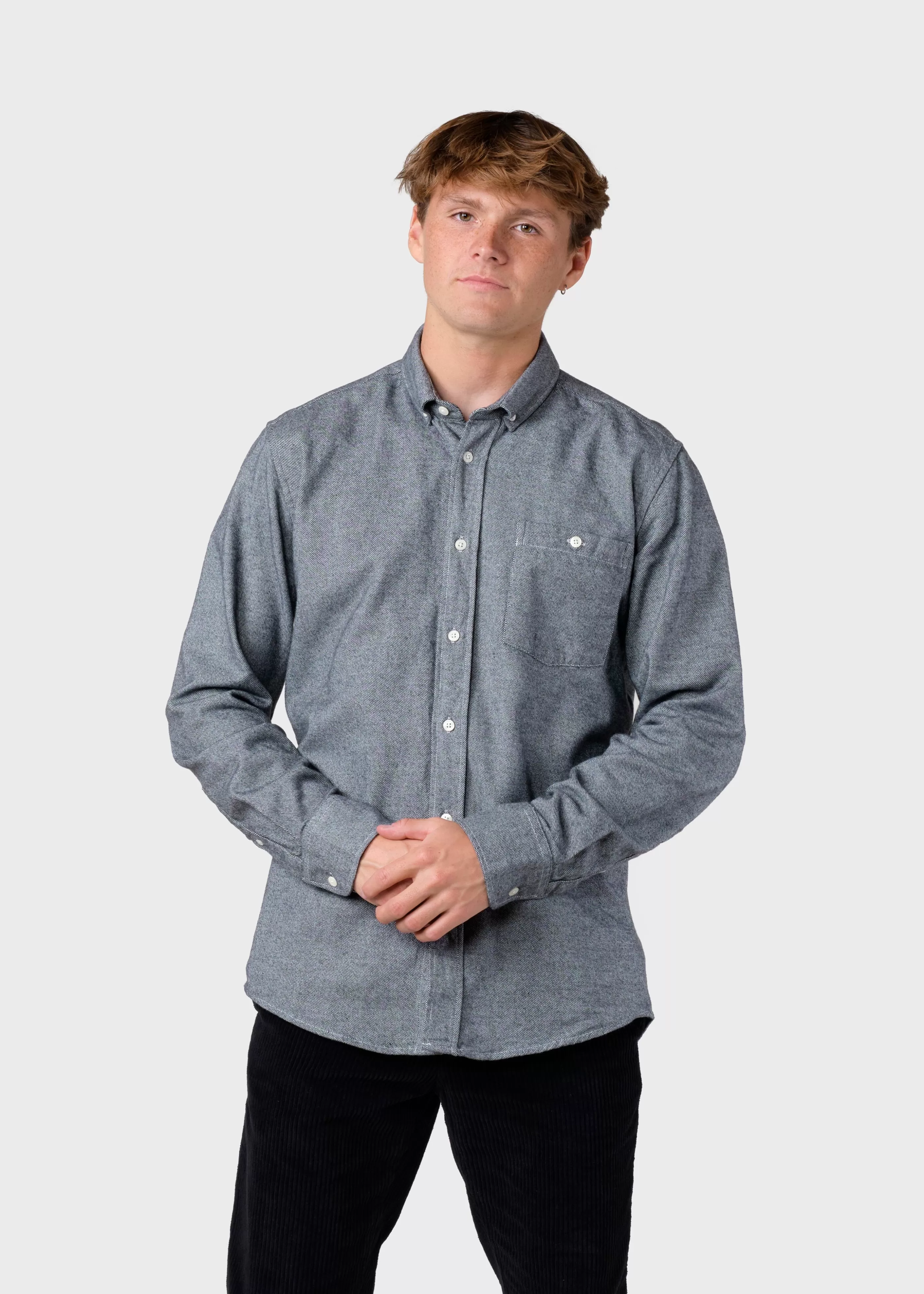 Klitmoller Collective Benjamin lumber shirt - Grey melange- Hemden