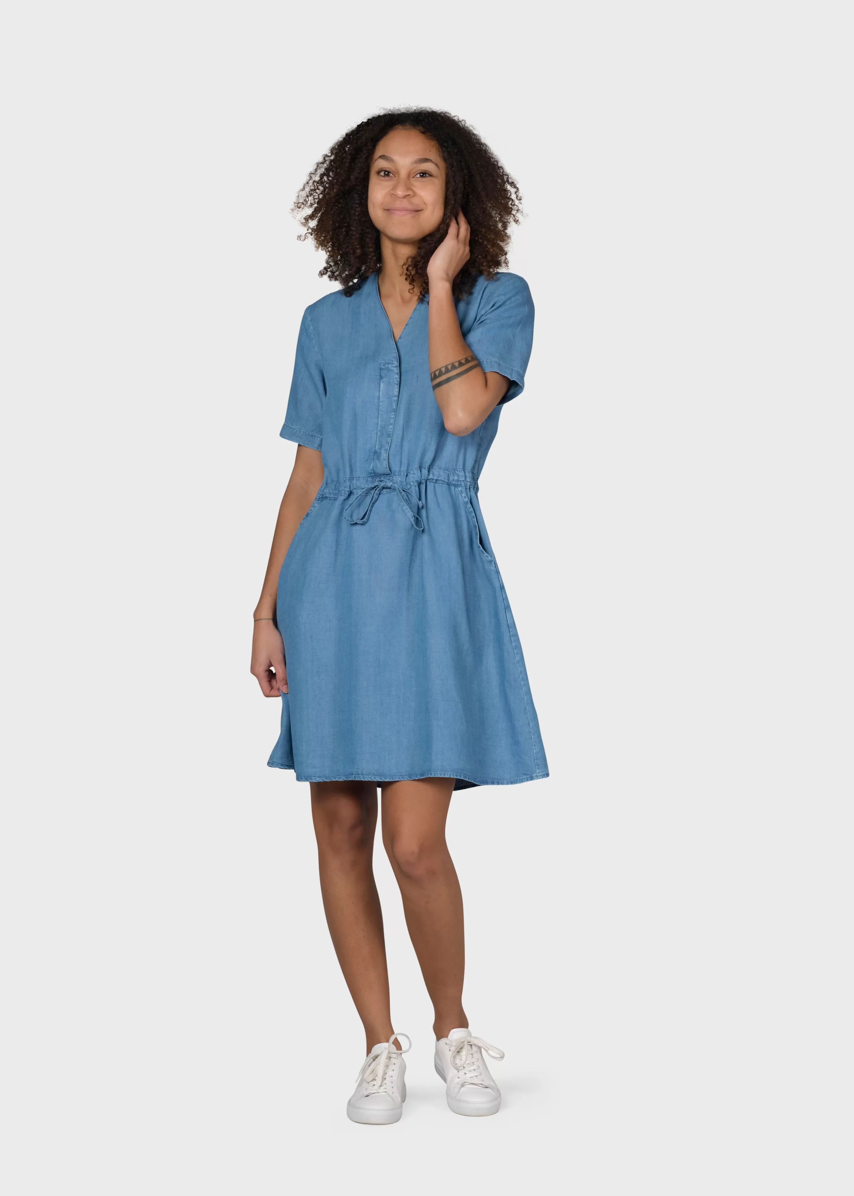 Klitmoller Collective Bjørk dress - Light blue chambrey- Kleider