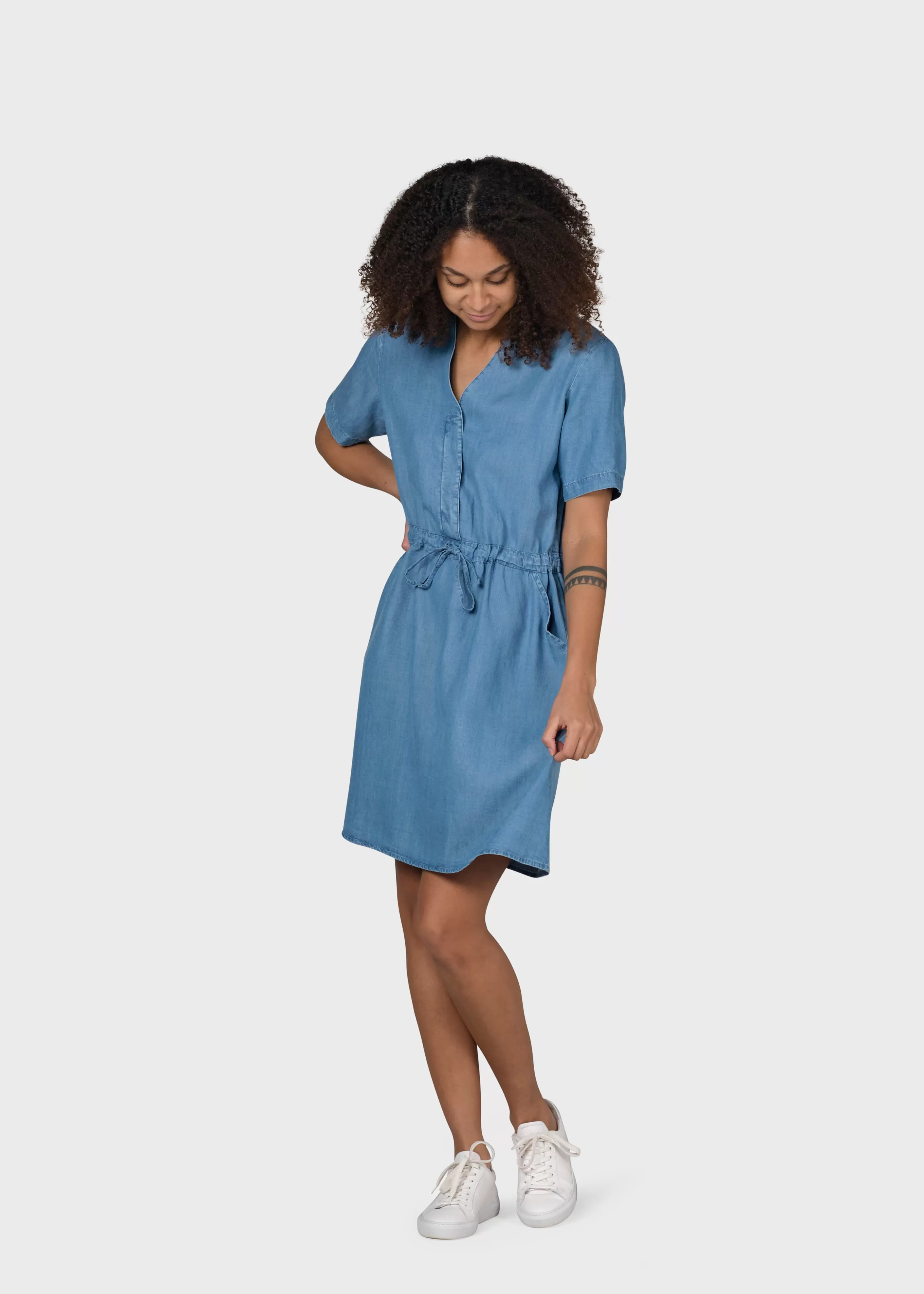 Klitmoller Collective Bjørk dress - Light blue chambrey- Kleider