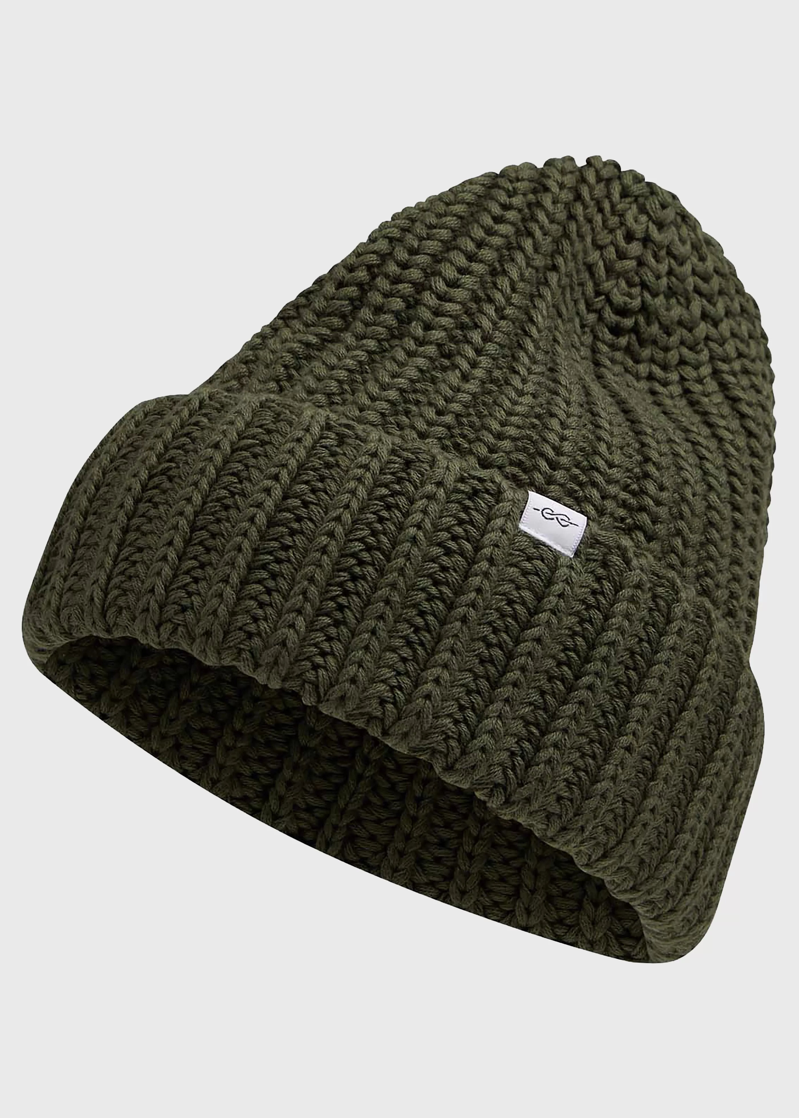 Klitmoller Collective Cotton rib beanie - Olive- Accessories