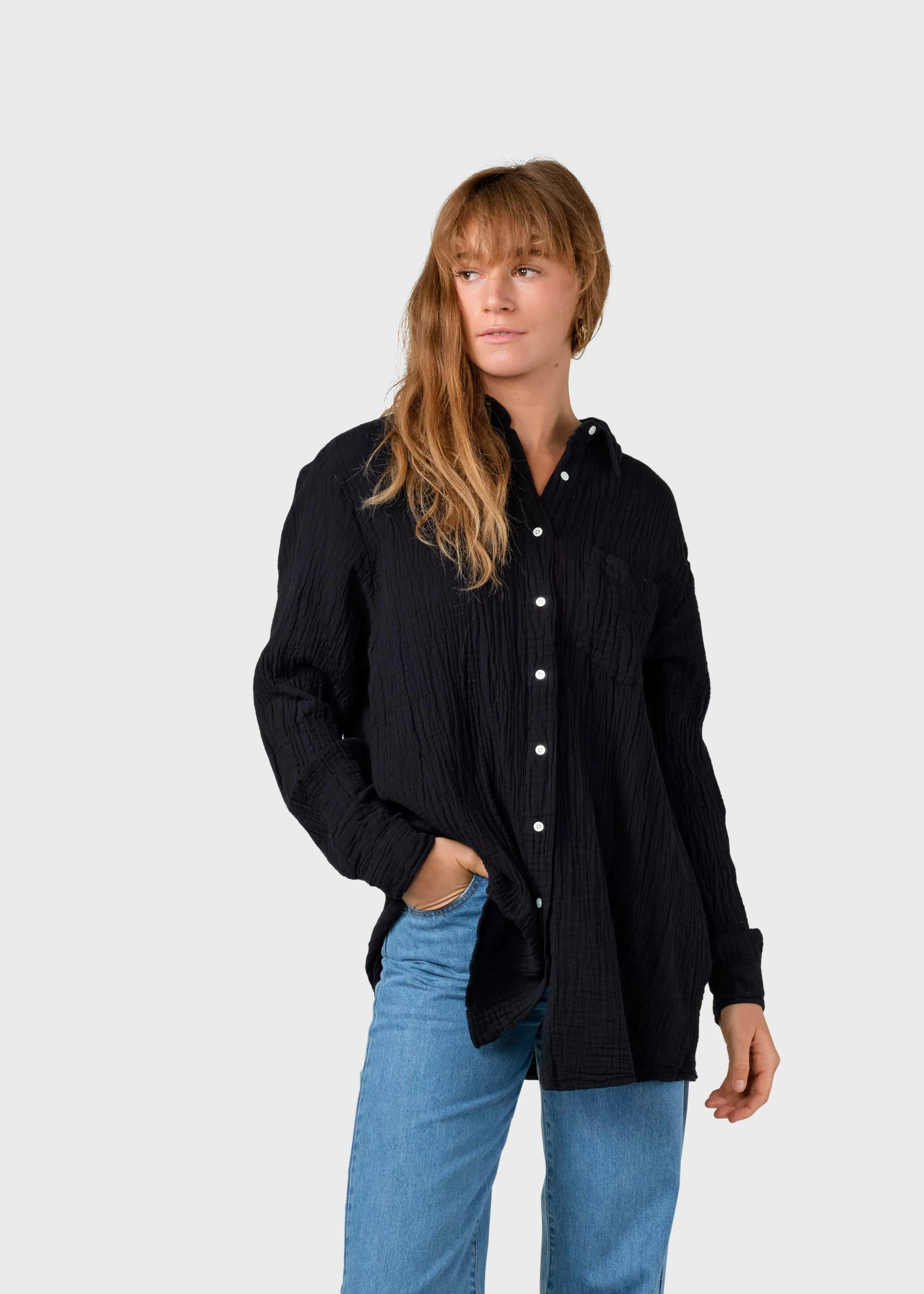 Klitmoller Collective Dahlia shirt - Black- Hemden