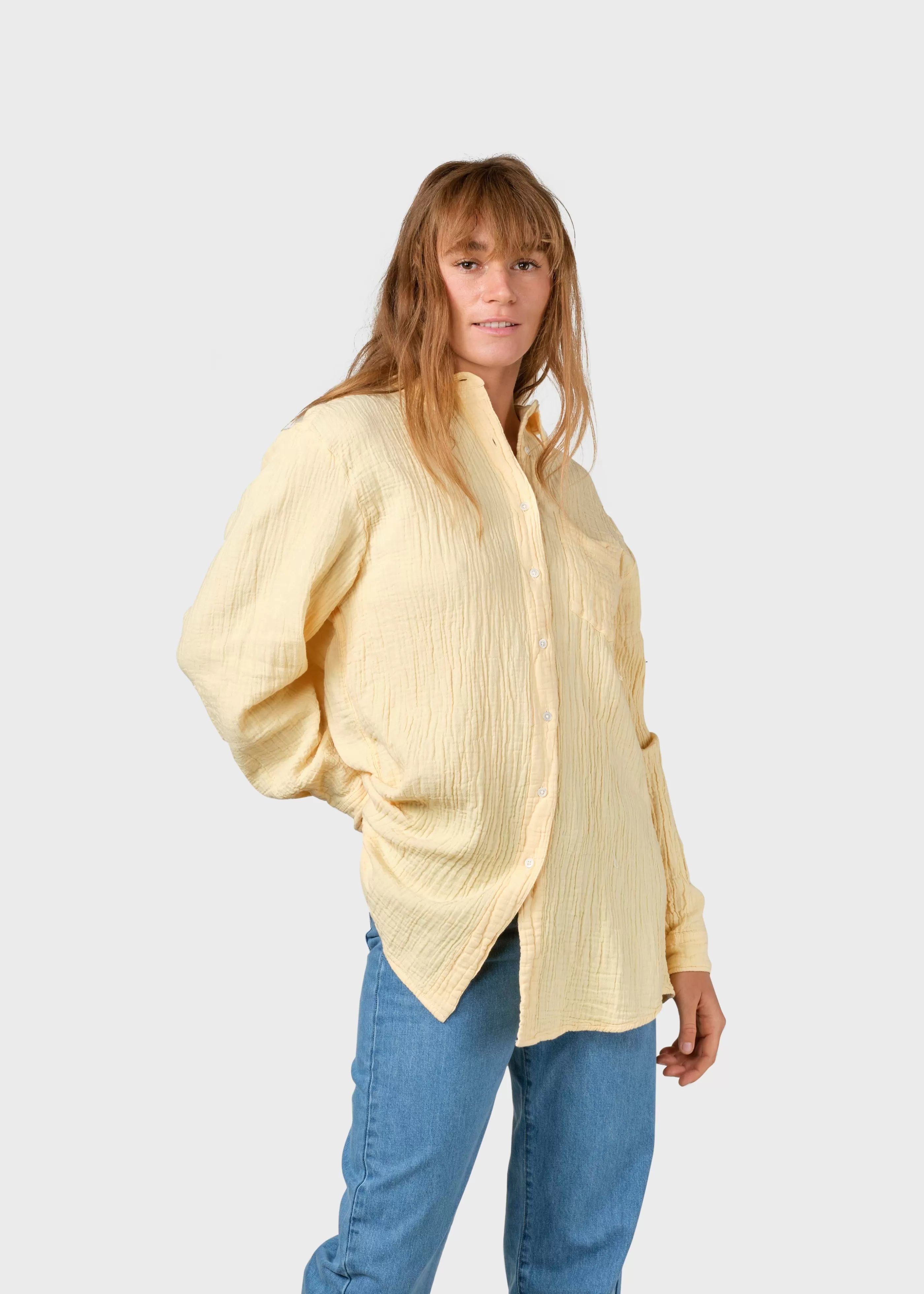 Klitmoller Collective Dahlia shirt - Lemon sorbet- Hemden