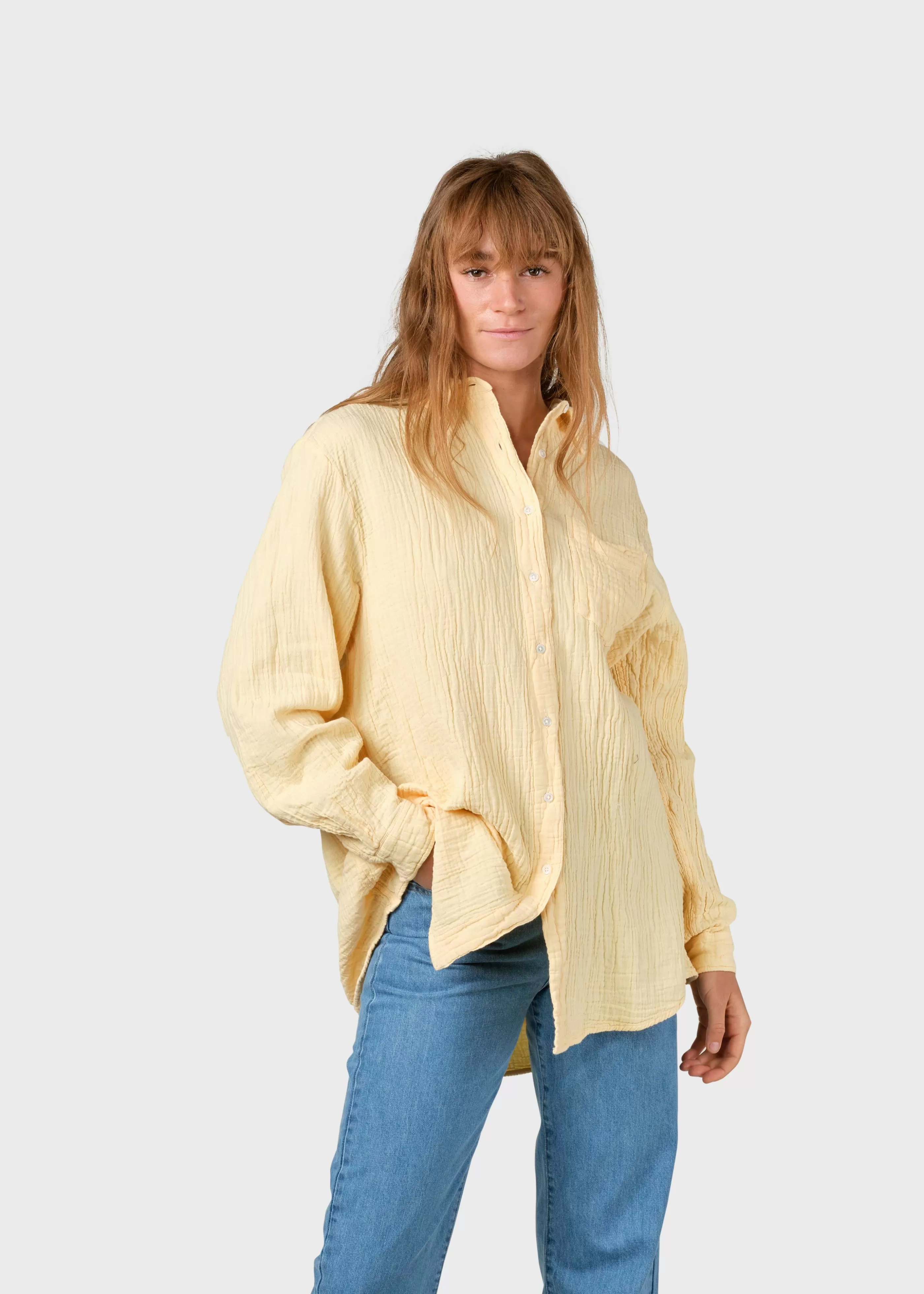 Klitmoller Collective Dahlia shirt - Lemon sorbet- Hemden