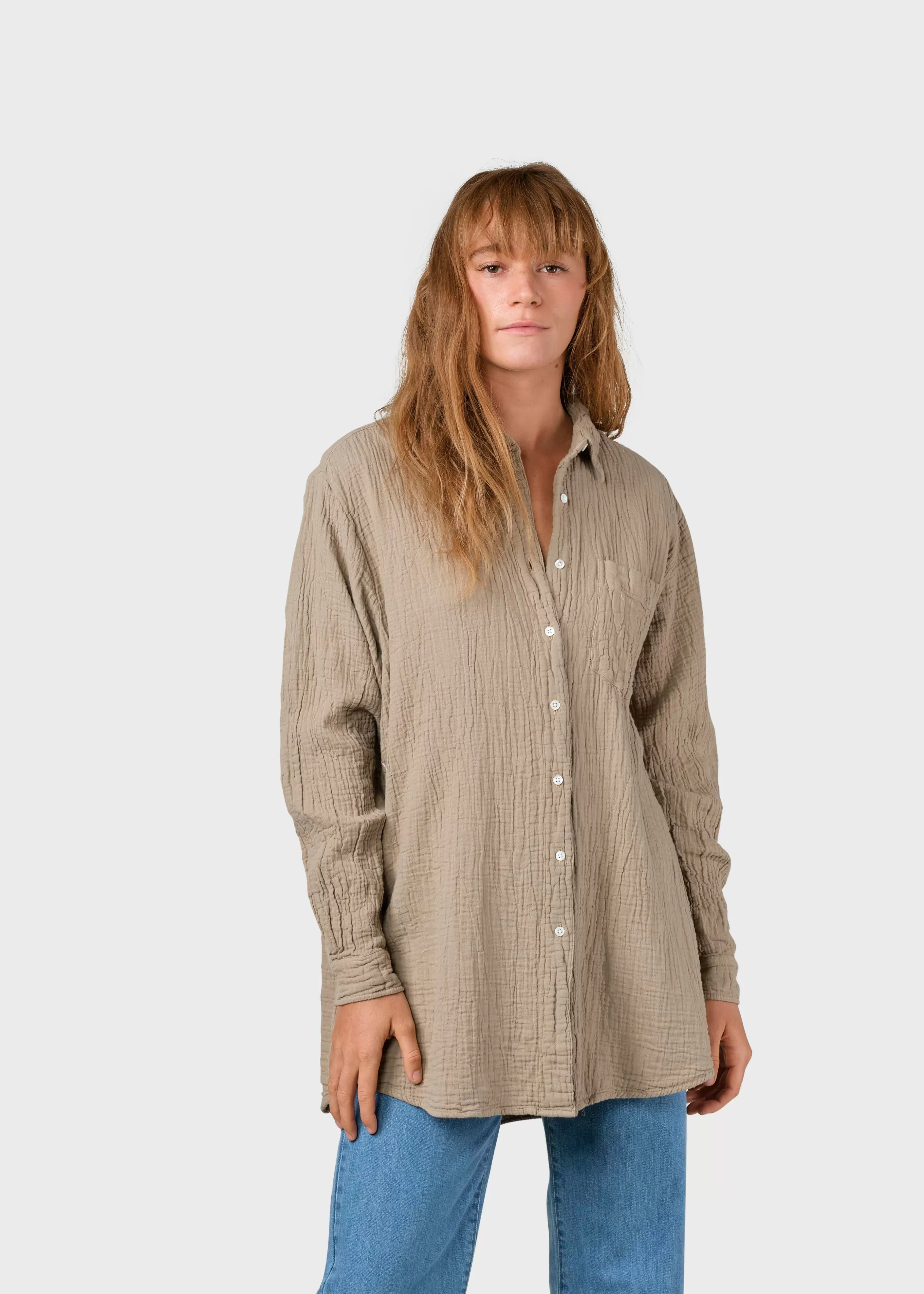 Klitmoller Collective Dahlia shirt - Sand- Hemden