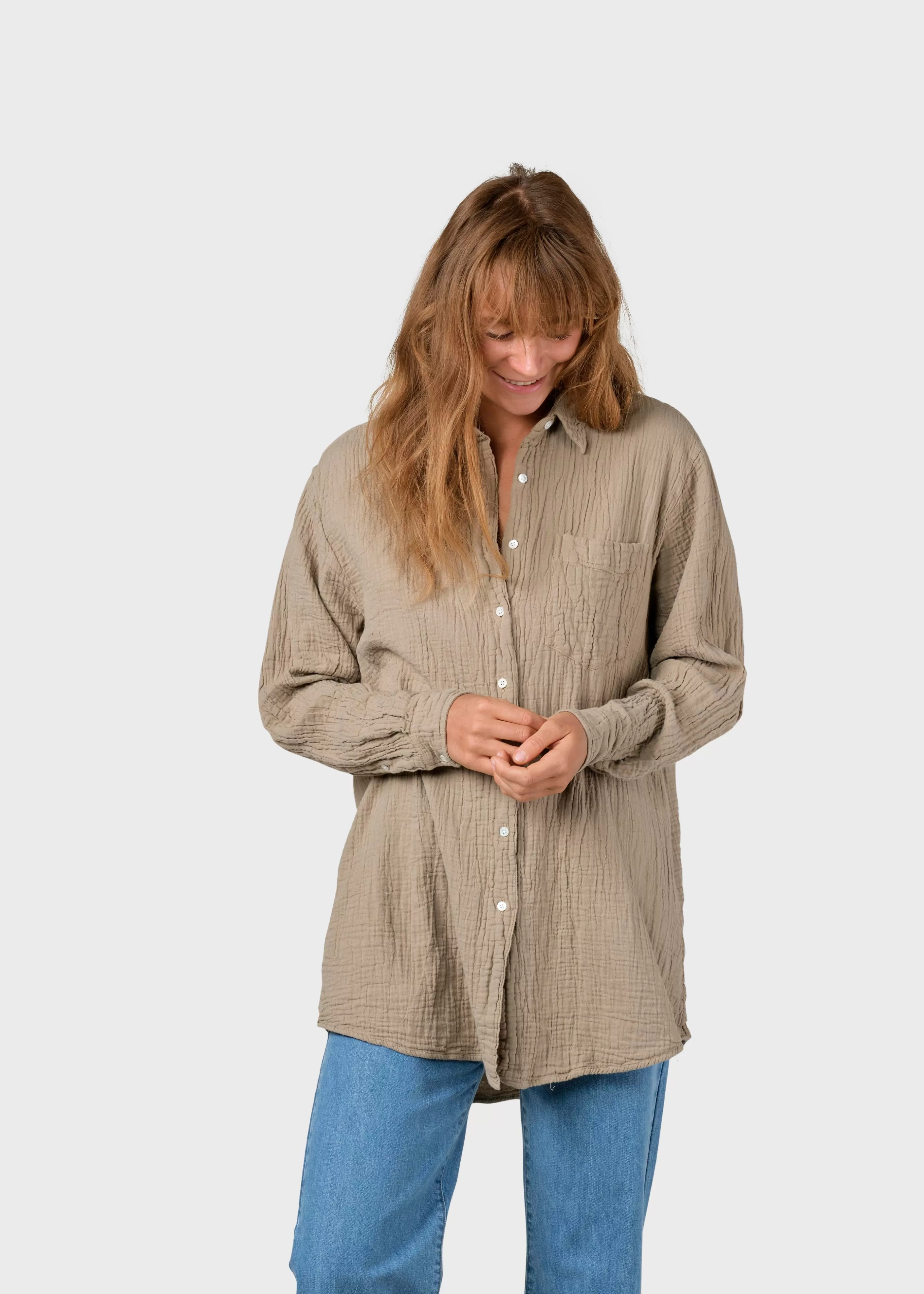 Klitmoller Collective Dahlia shirt - Sand- Hemden