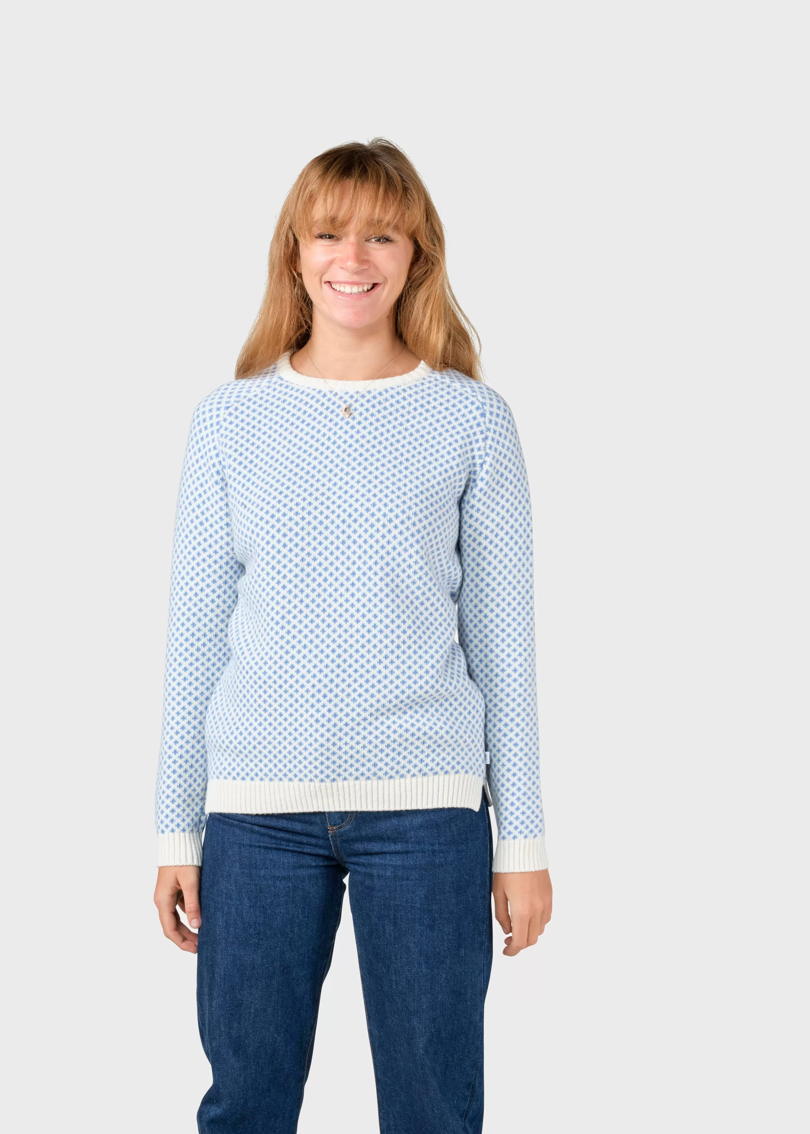 Klitmoller Collective Elaine knit - Cream/light blue- Strick