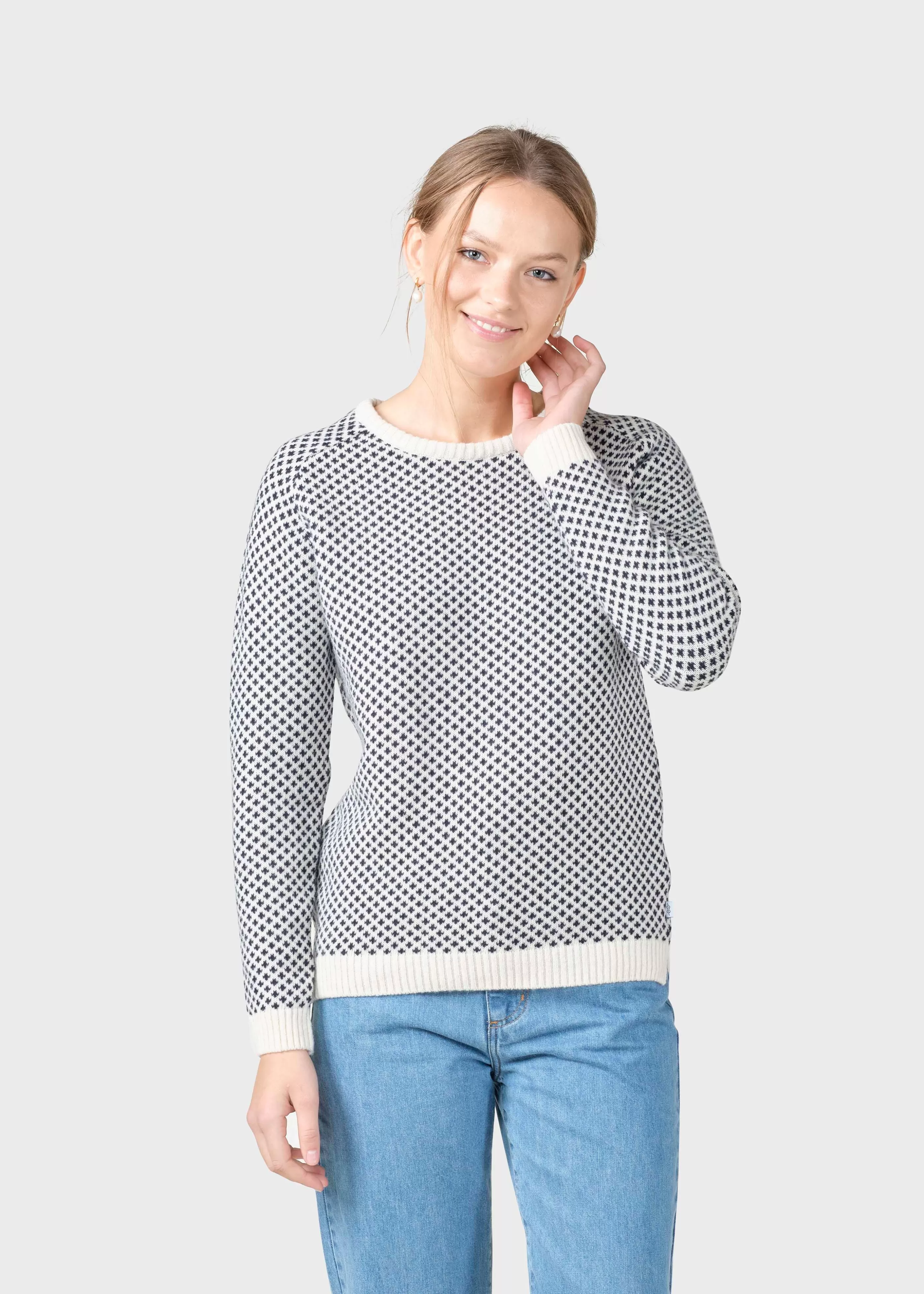 Klitmoller Collective Elaine knit - Cream/navy- Strick