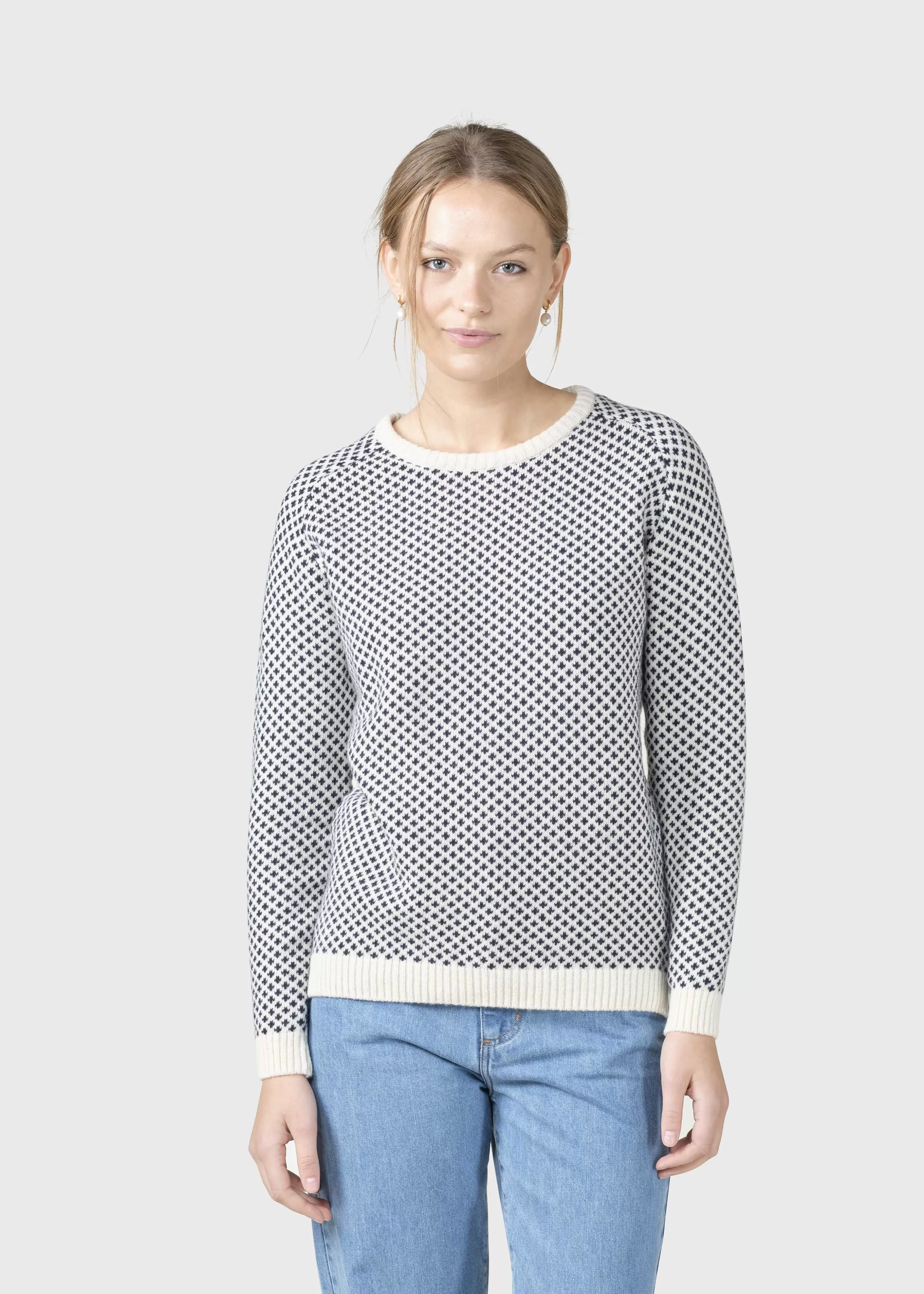 Klitmoller Collective Elaine knit - Cream/navy- Strick