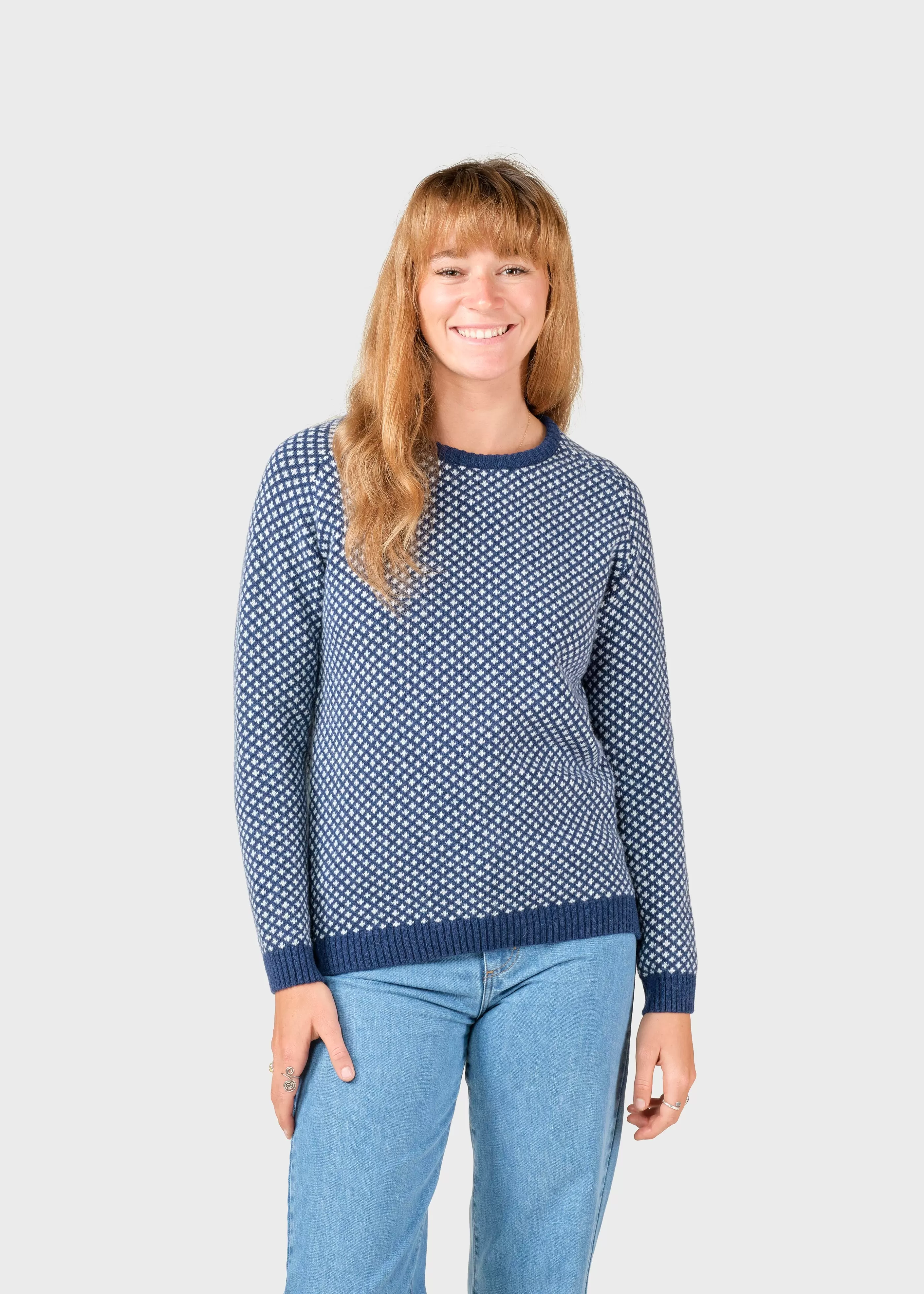 Klitmoller Collective Elaine knit - Deep blue/cream- Strick