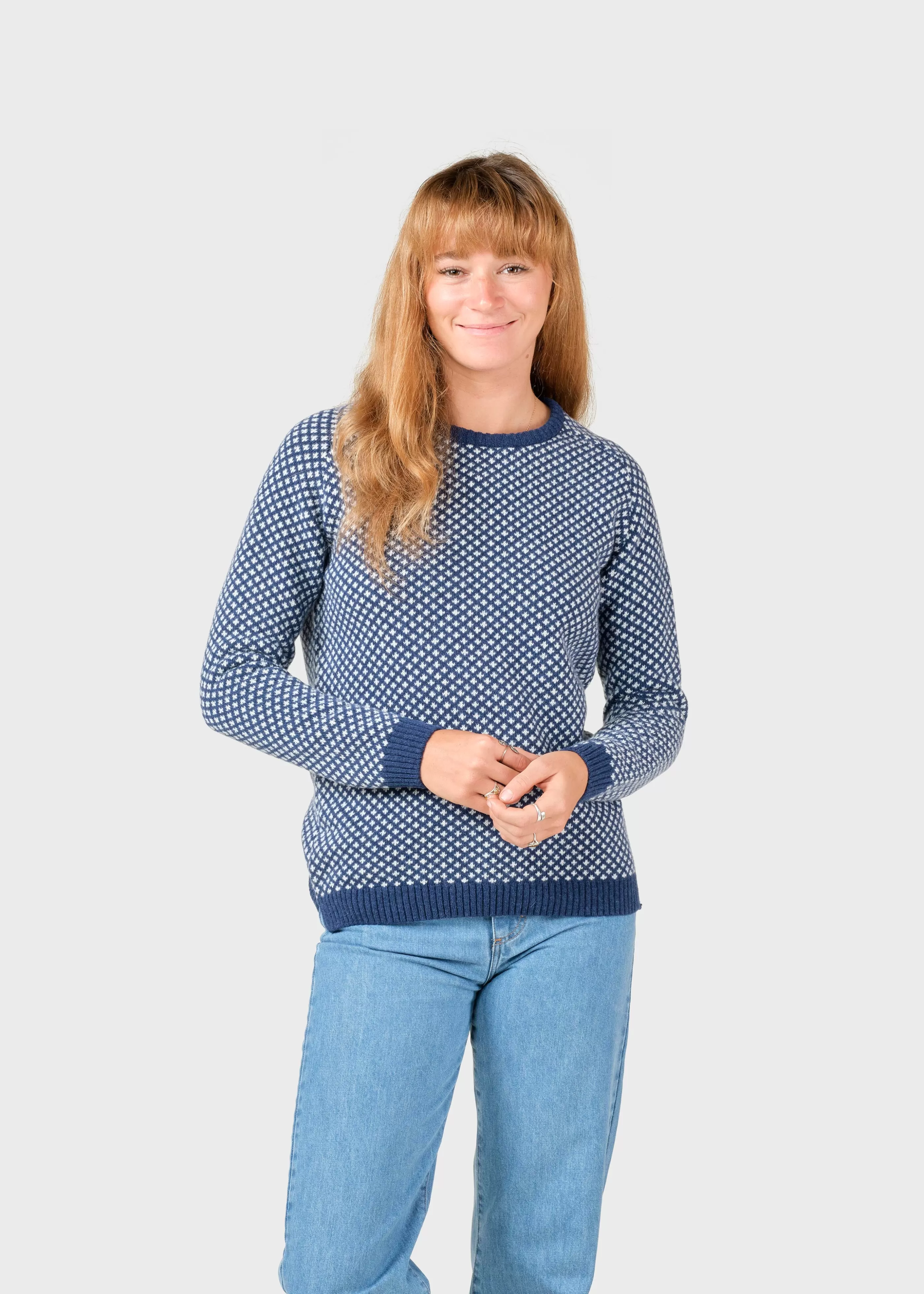 Klitmoller Collective Elaine knit - Deep blue/cream- Strick