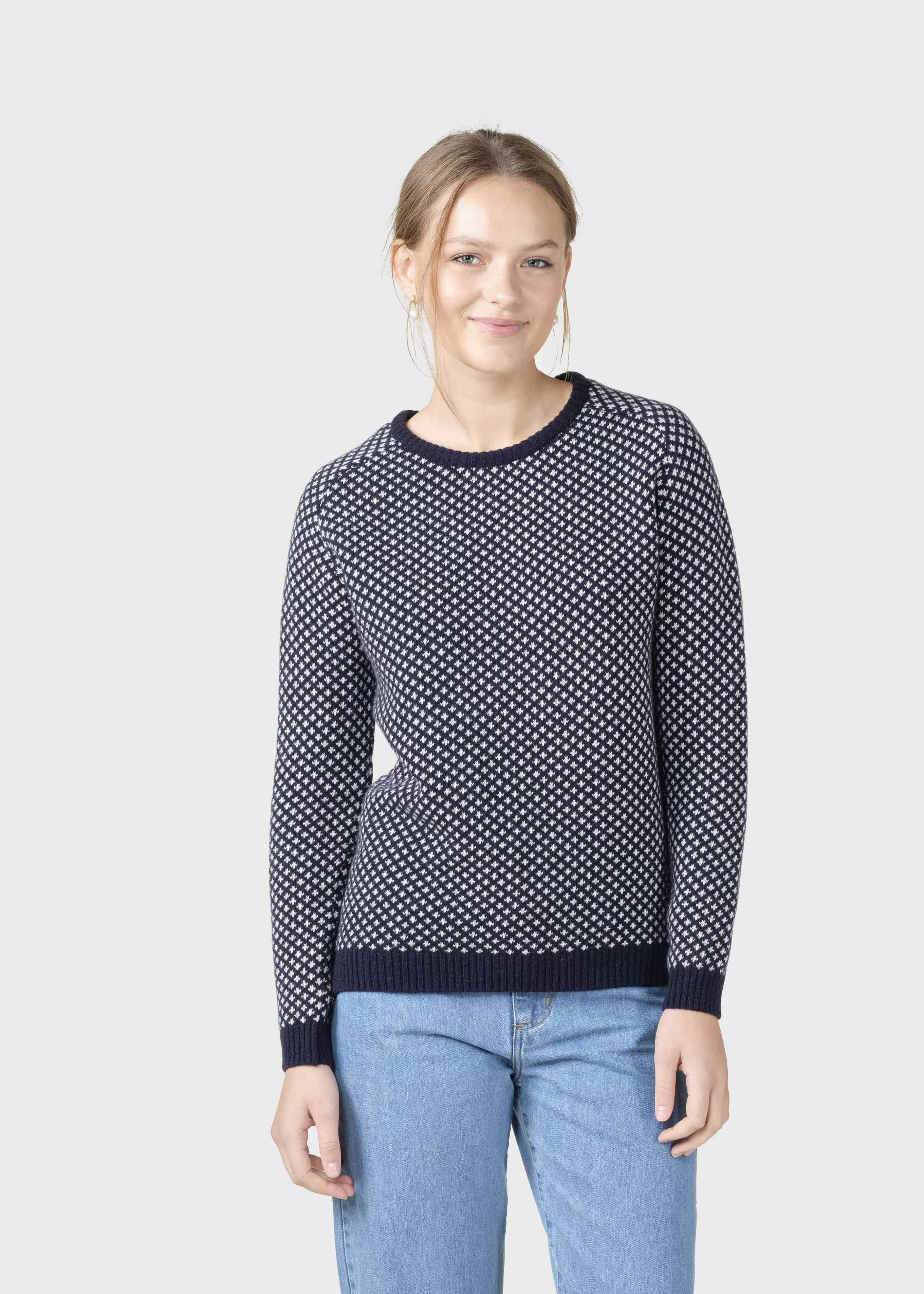 Klitmoller Collective Elaine knit - Navy/cream- Strick