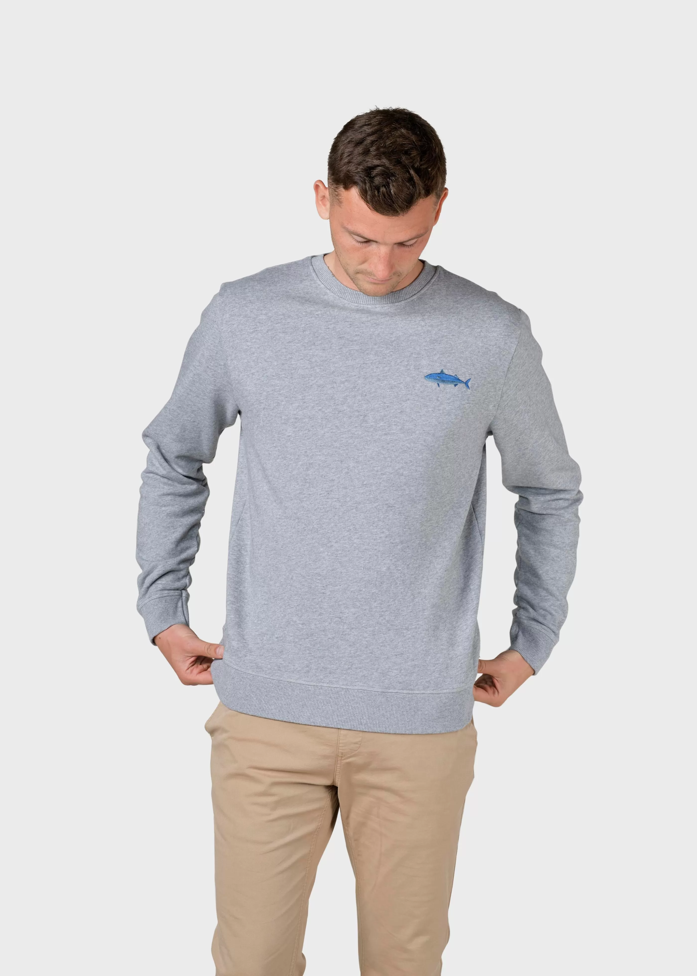 Klitmoller Collective Elof crew - Grey melange- Sweatshirts