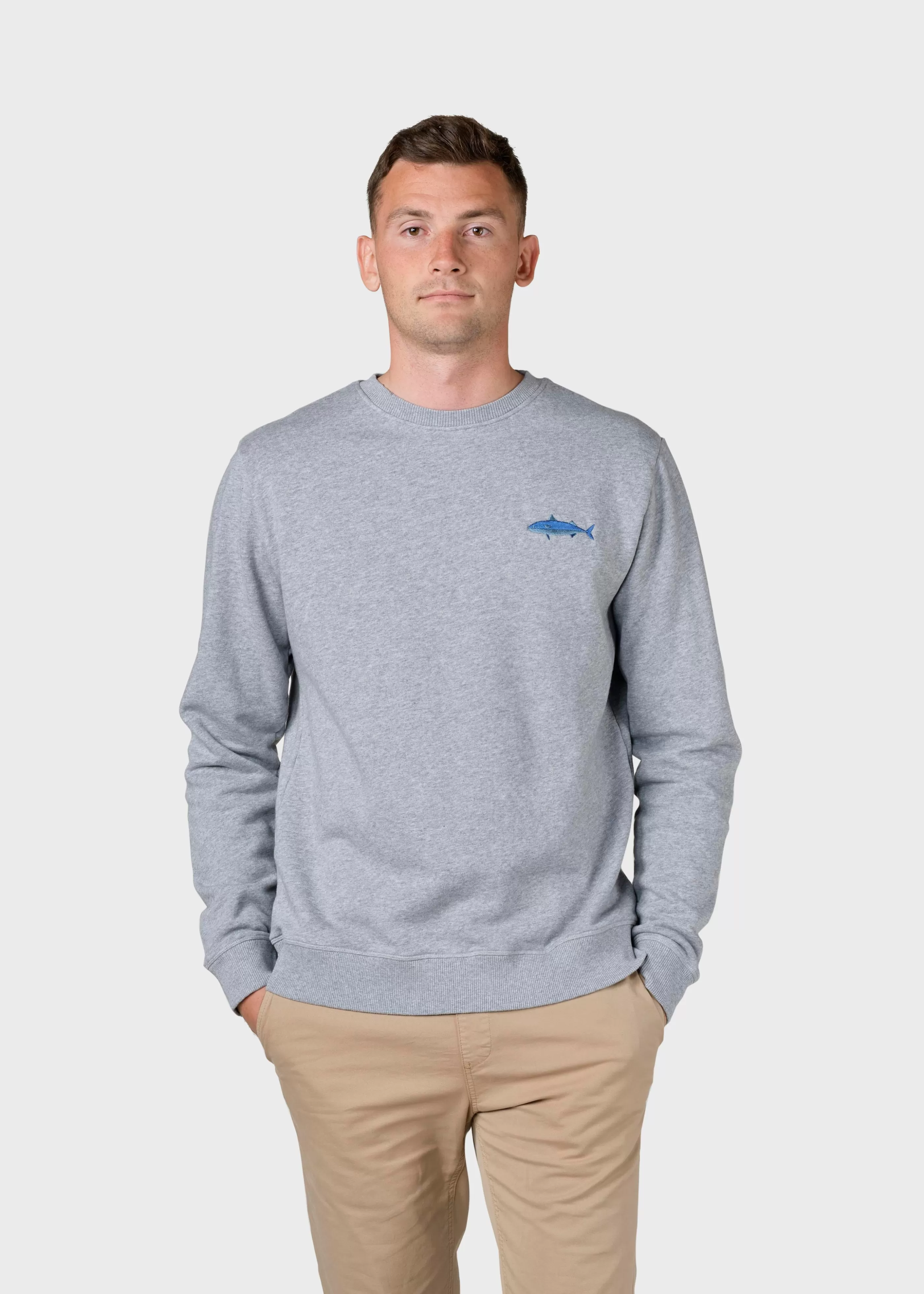 Klitmoller Collective Elof crew - Grey melange- Sweatshirts