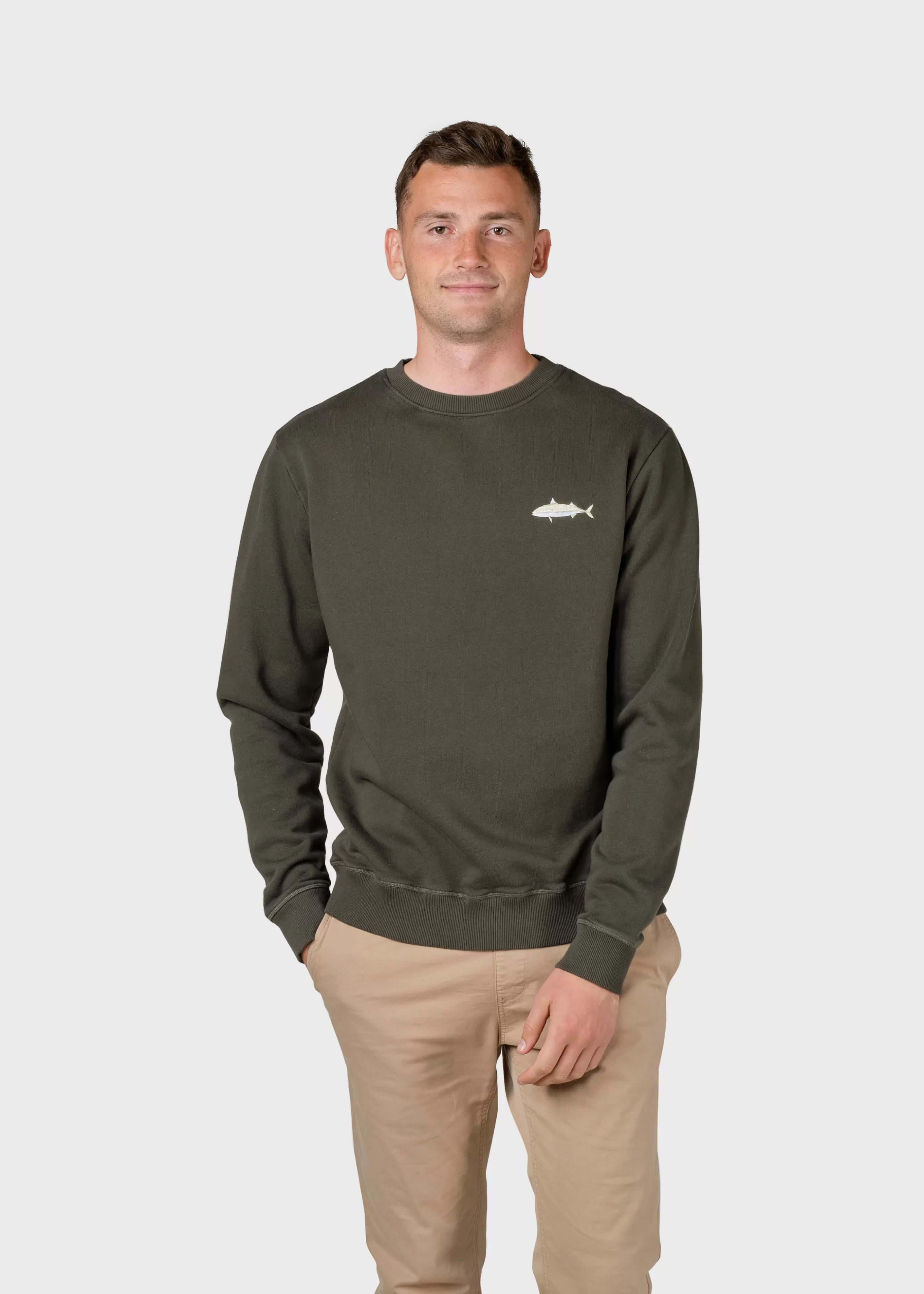 Klitmoller Collective Elof crew - Olive- Sweatshirts