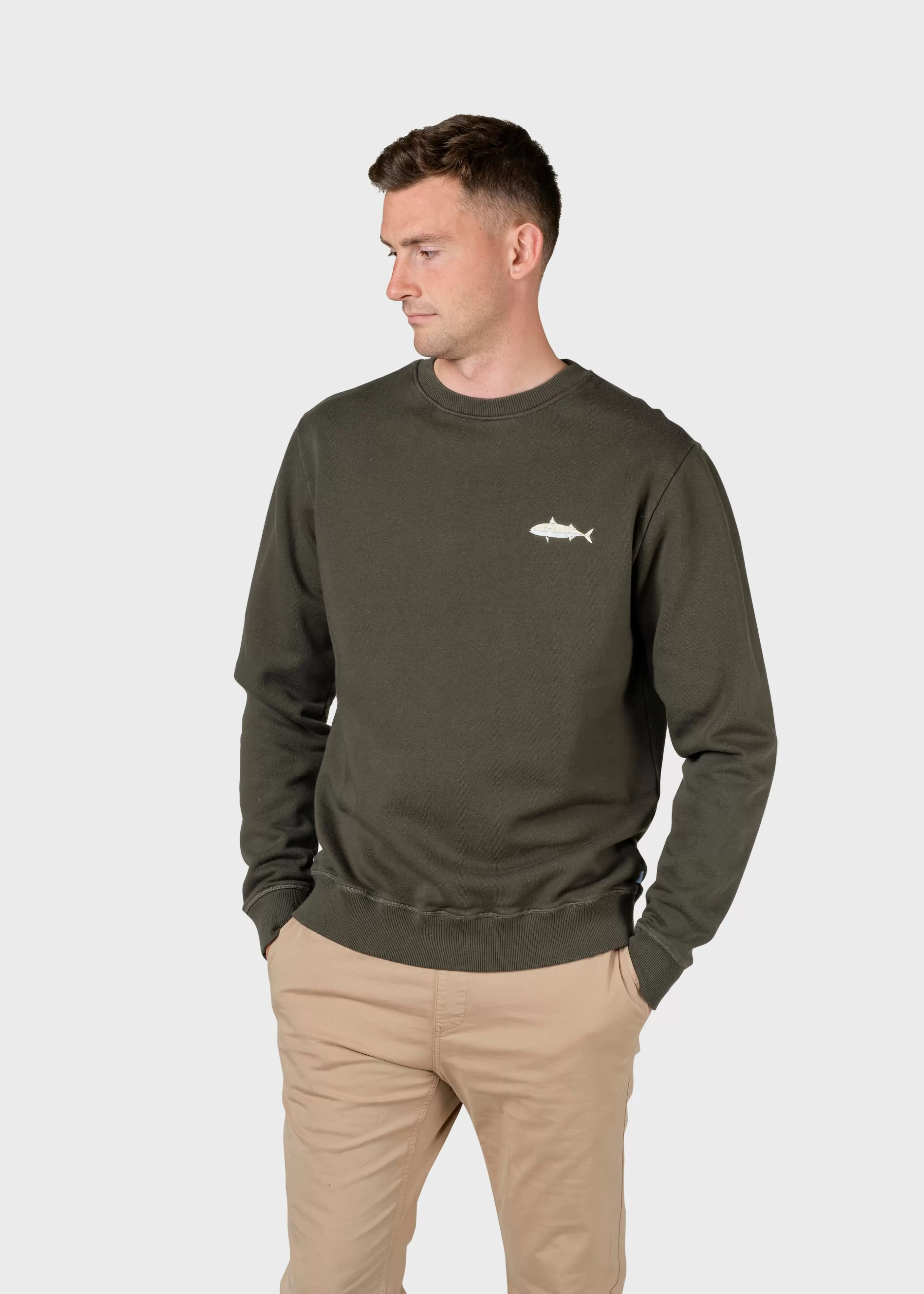 Klitmoller Collective Elof crew - Olive- Sweatshirts