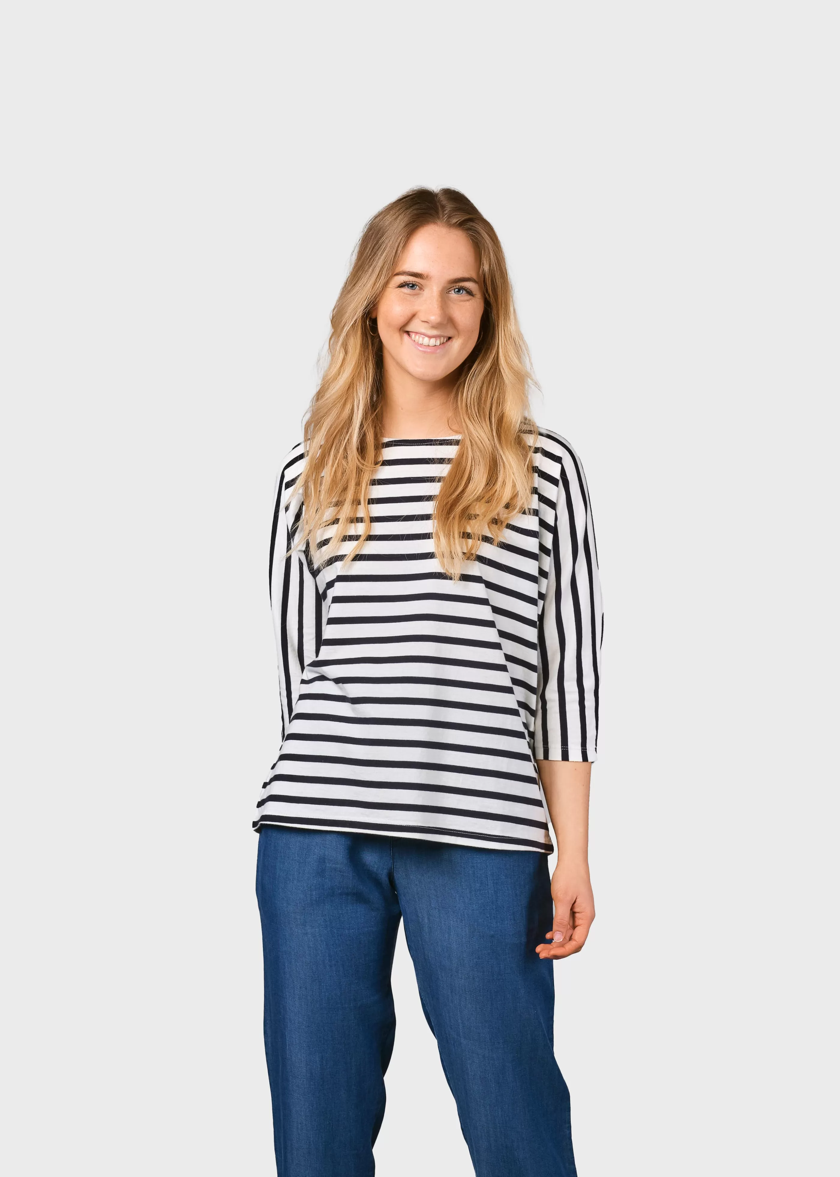 Klitmoller Collective Emma striped tee - Cream/navy- T-shirts