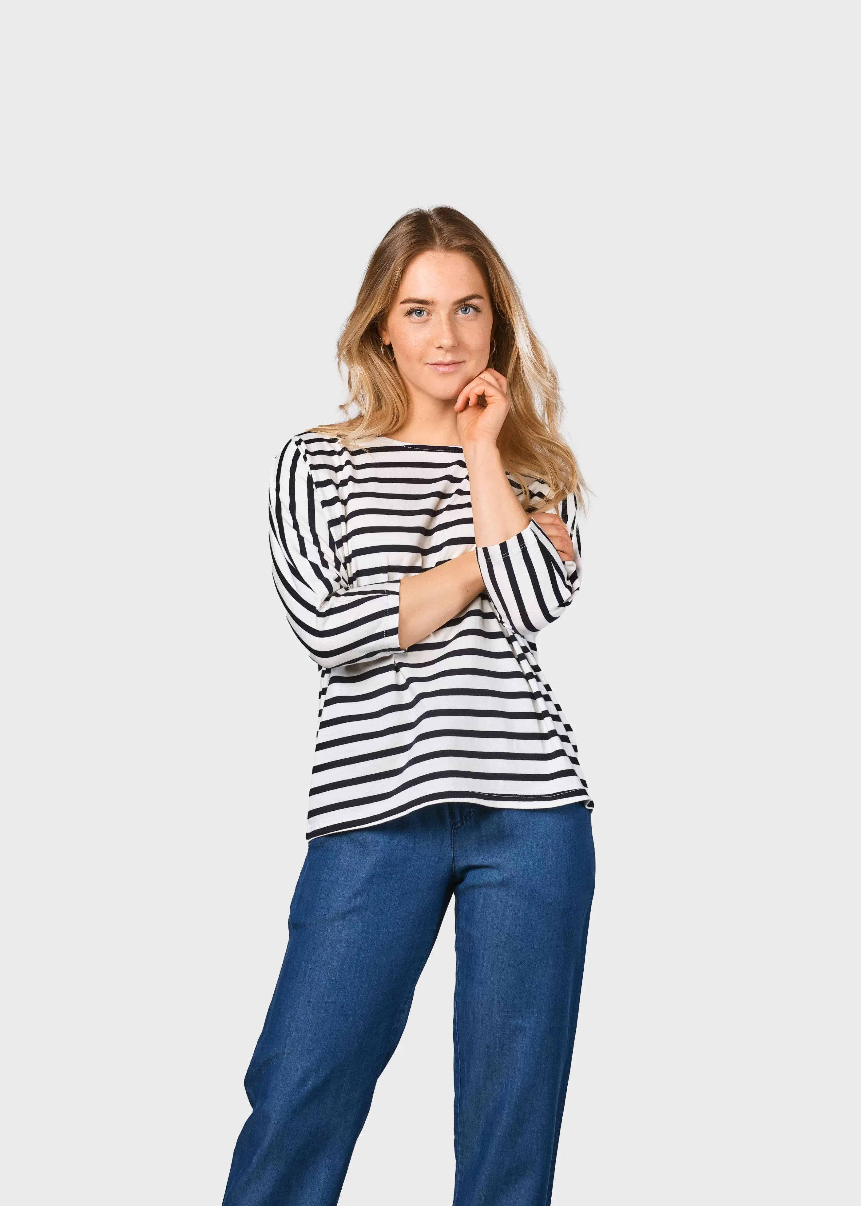 Klitmoller Collective Emma striped tee - Cream/navy- T-shirts