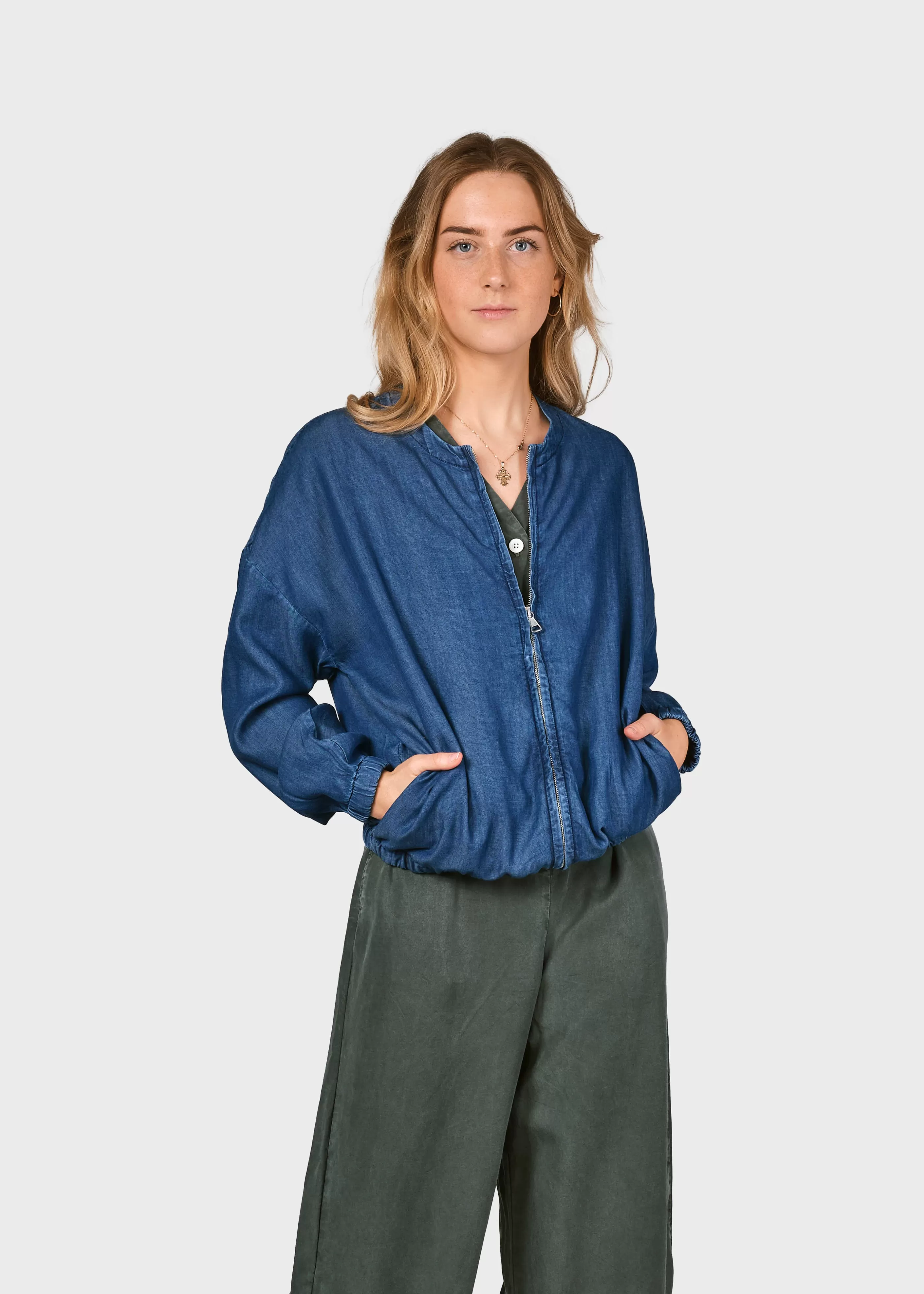 Klitmoller Collective Esther jacket - Dark blue chambrey- Jacken