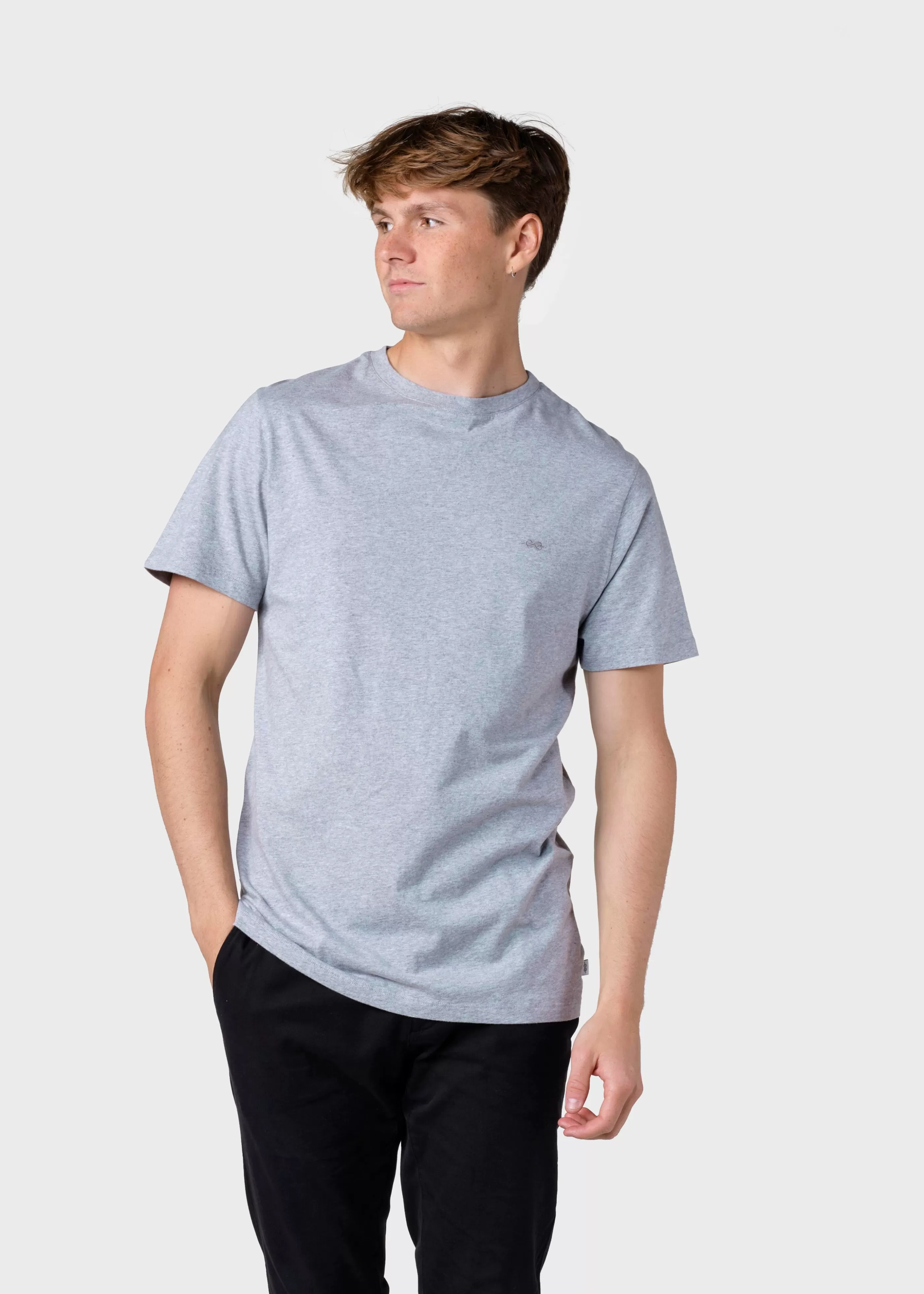 Klitmoller Collective Felix tee - Grey melange- T-shirts