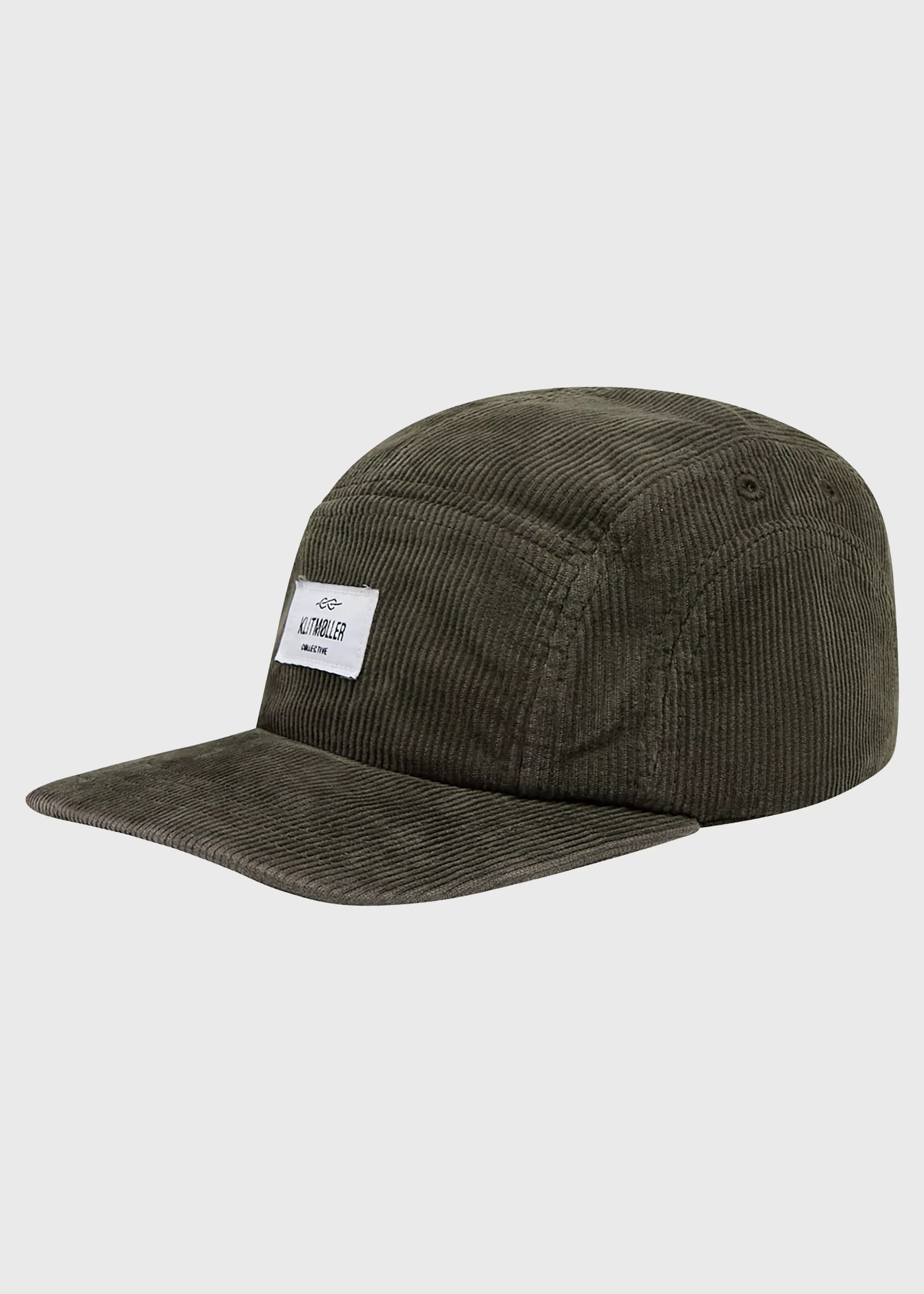 Klitmoller Collective Five panel corduroy cap - Olive- Accessories