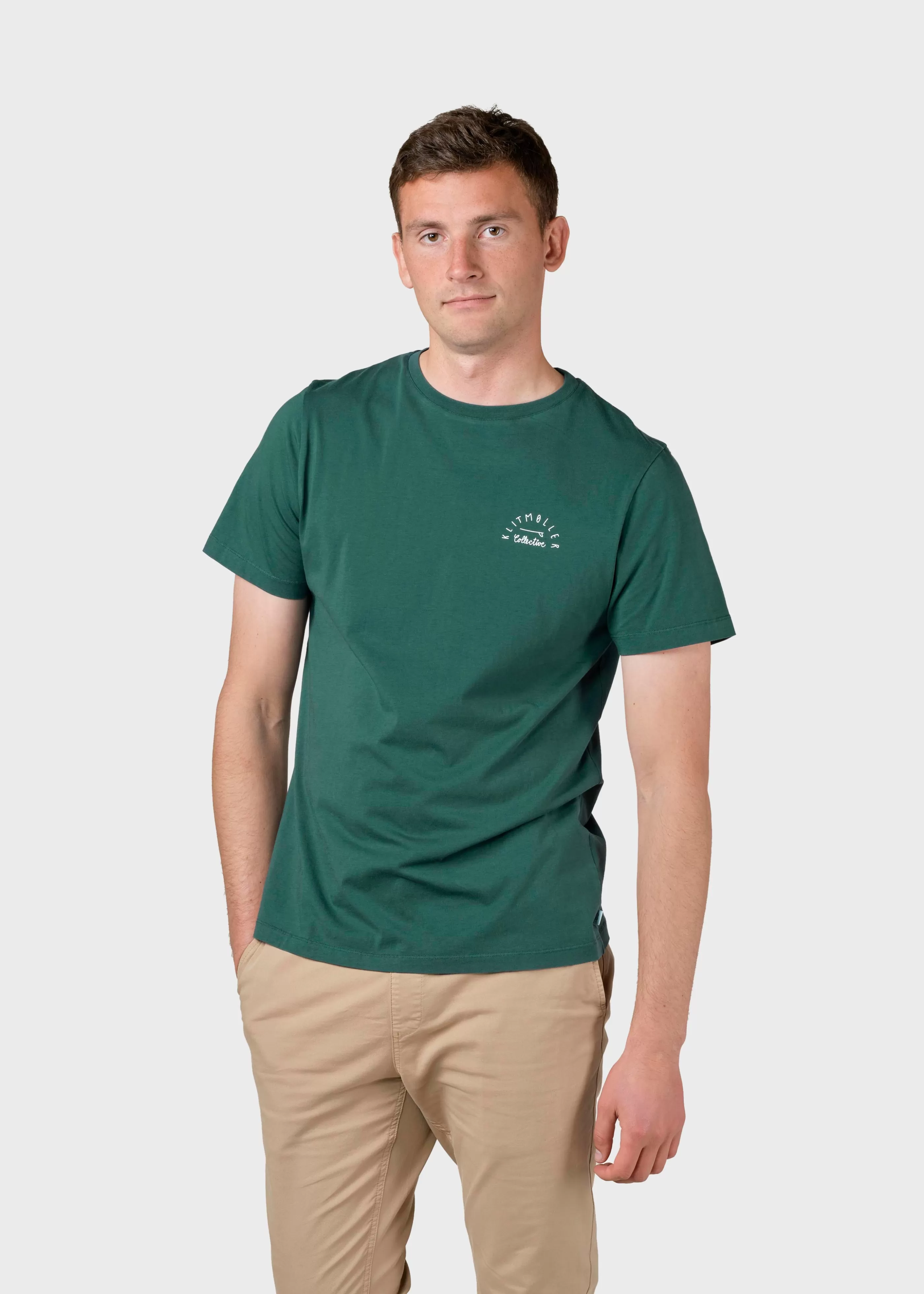 Klitmoller Collective Gabriel tee - Moss Green- T-shirts