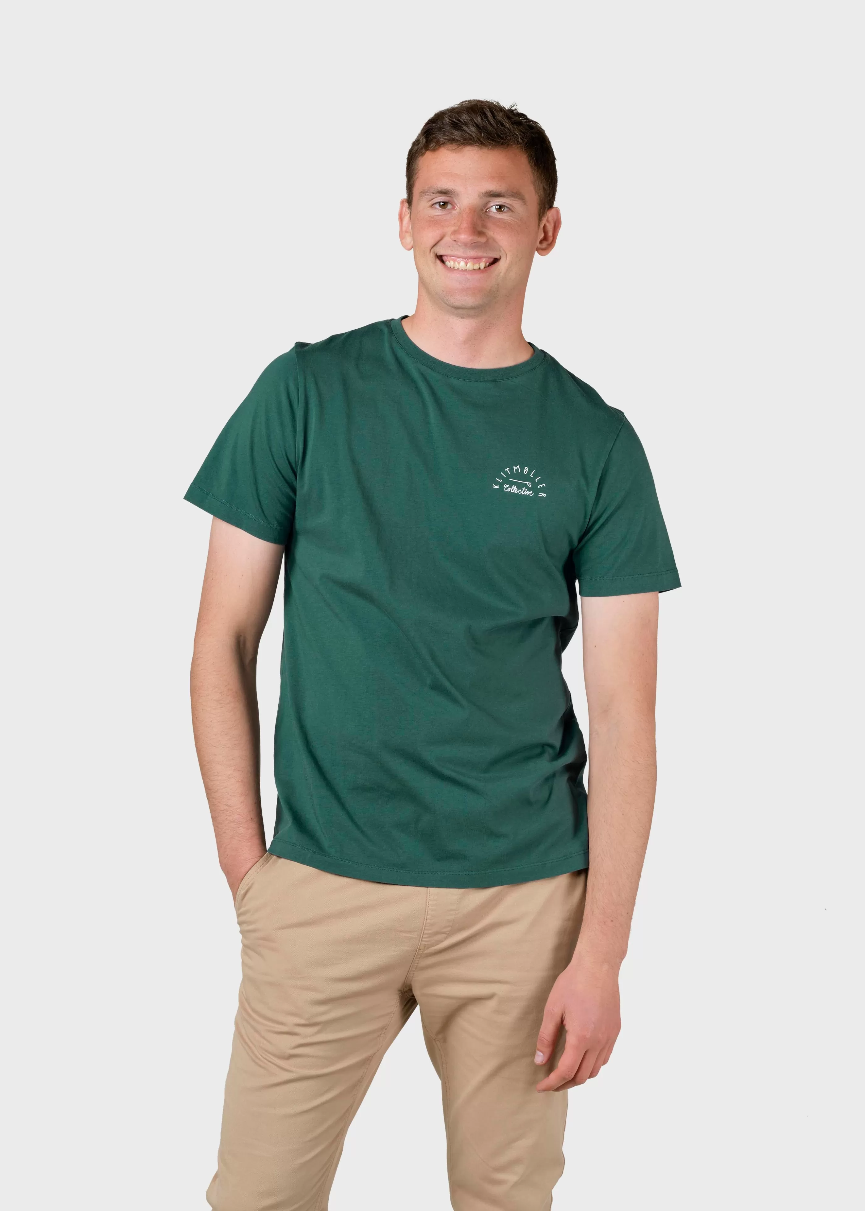 Klitmoller Collective Gabriel tee - Moss Green- T-shirts