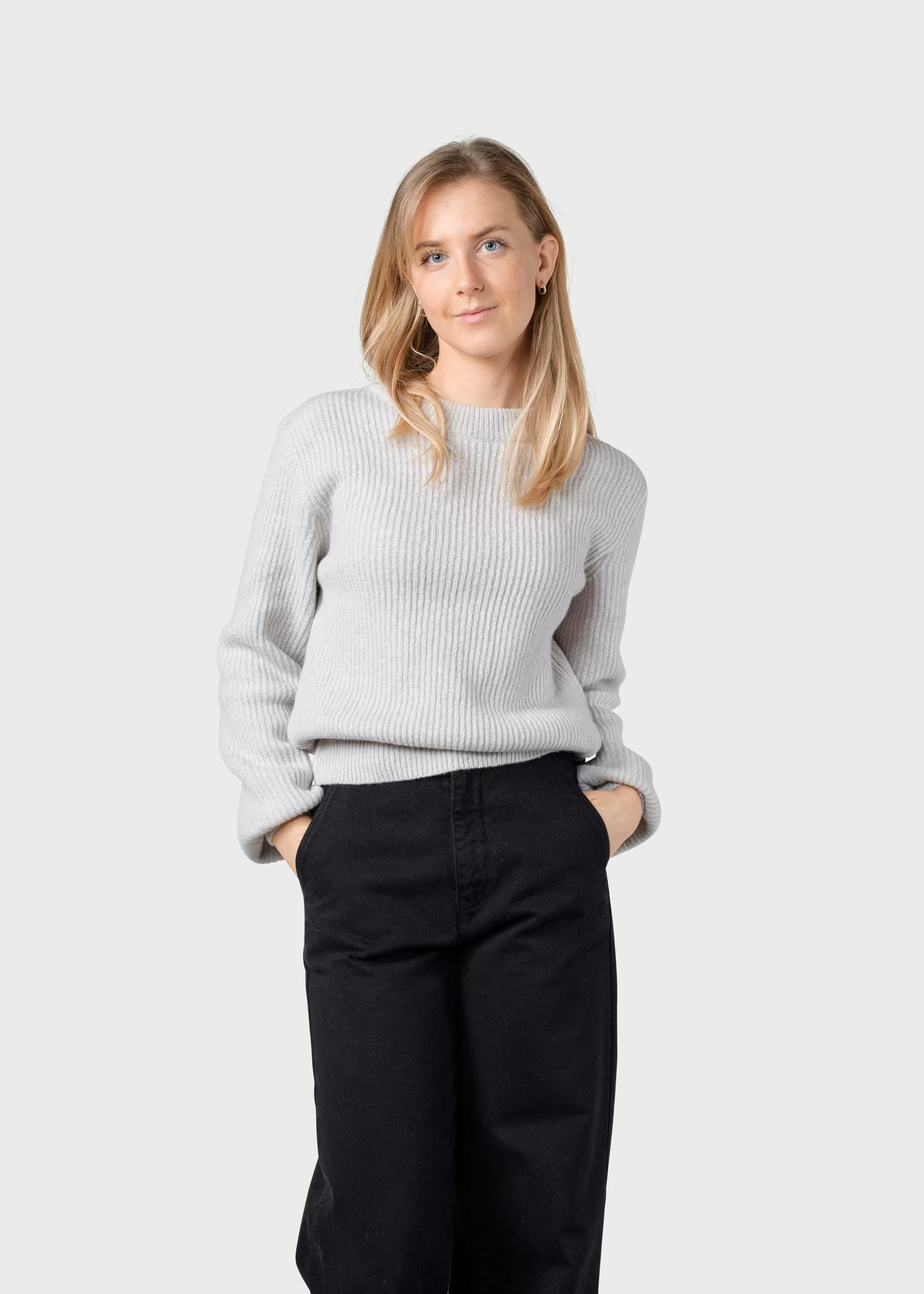 Klitmoller Collective Gerda knit - Pastel grey- Strick