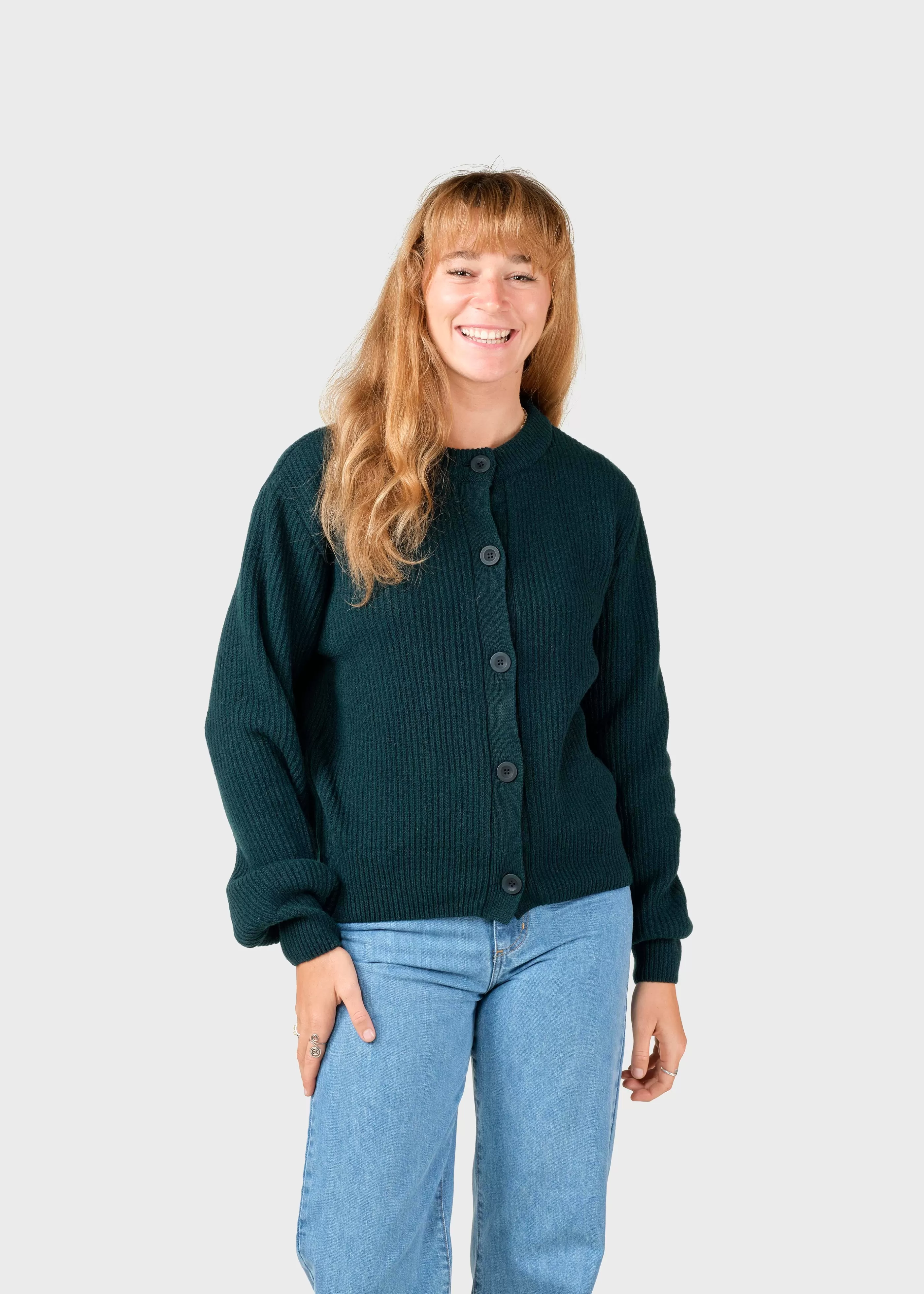 Klitmoller Collective Gerda knit cardigan - Moss Green- Strick