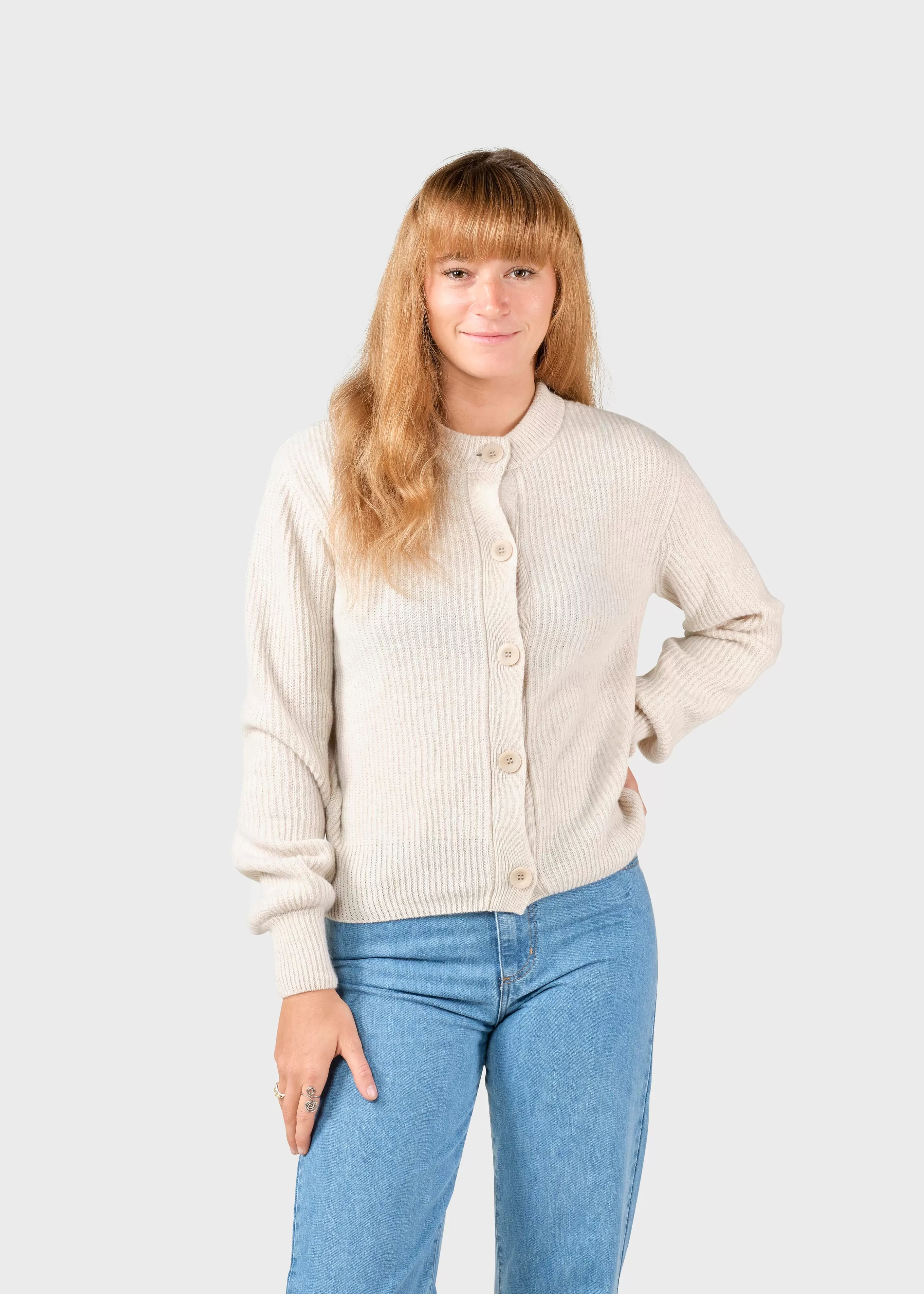 Klitmoller Collective Gerda knit cardigan - Pastel sand- Strick