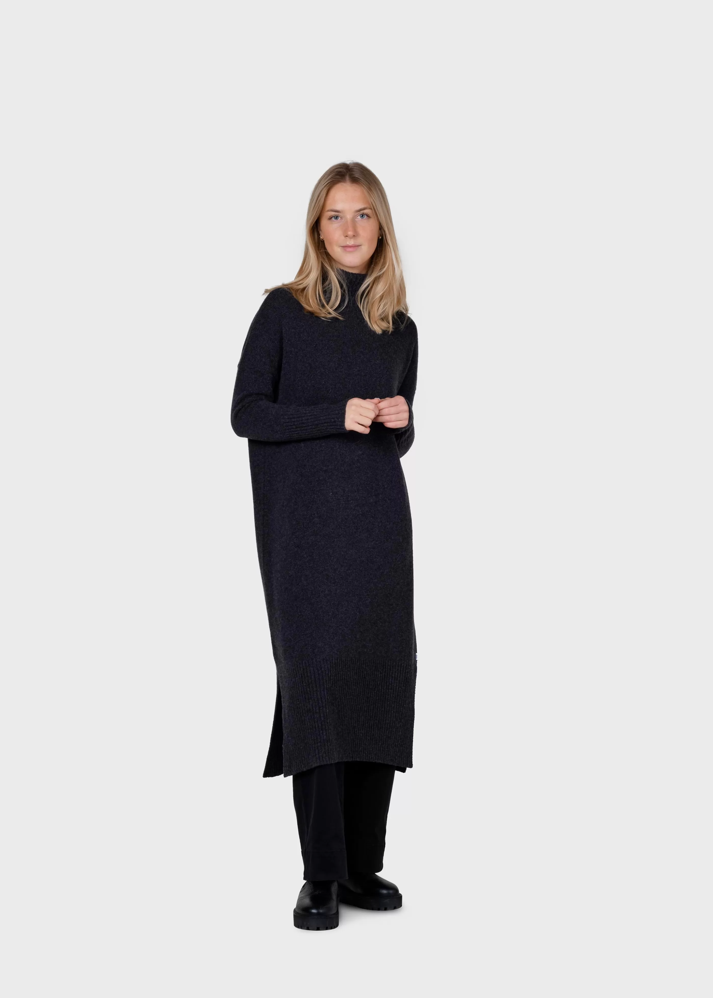 Klitmoller Collective Gro knit dress - Anthracite- Strick