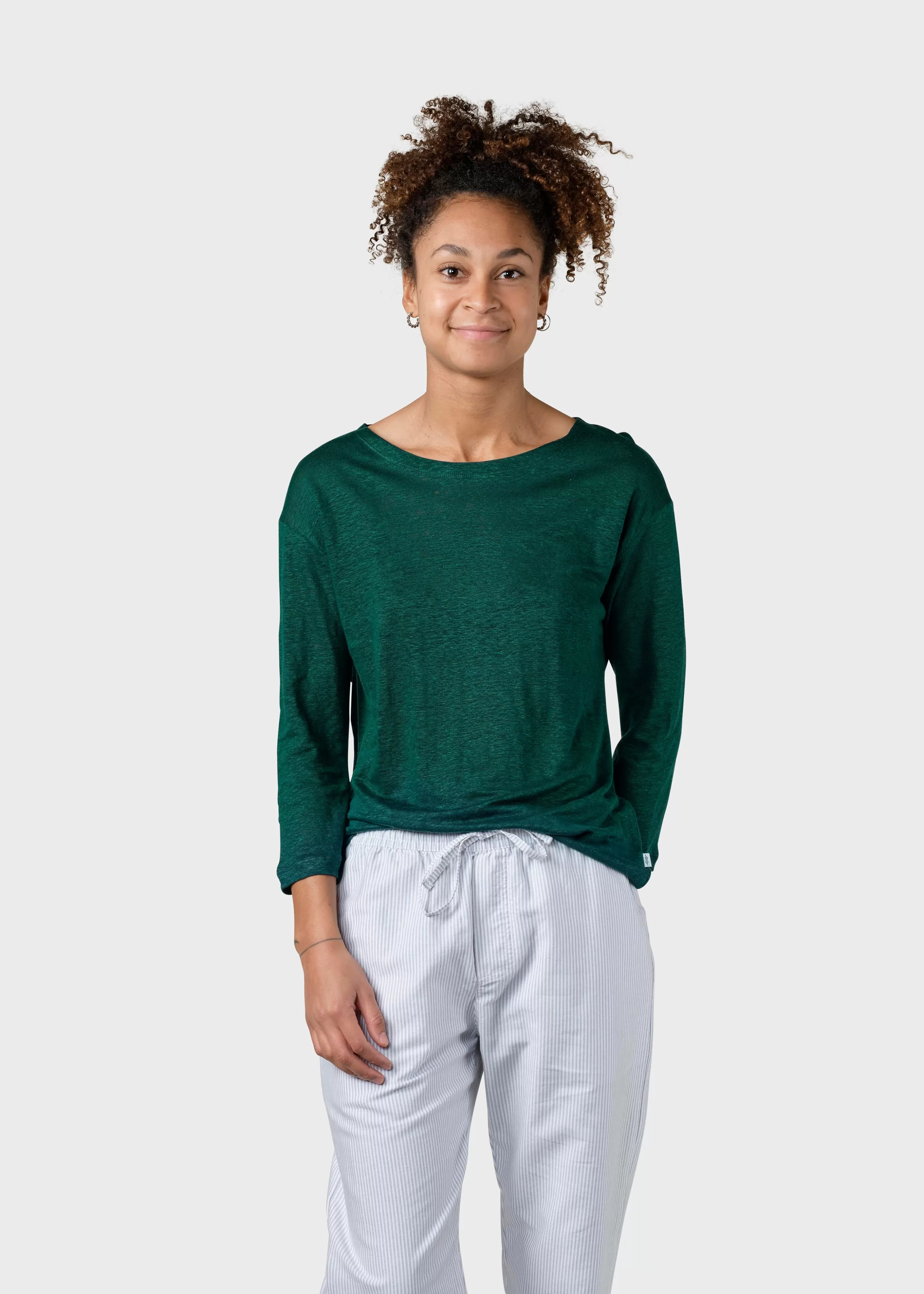 Klitmoller Collective Gudrun LS tee - Moss Green- T-shirts