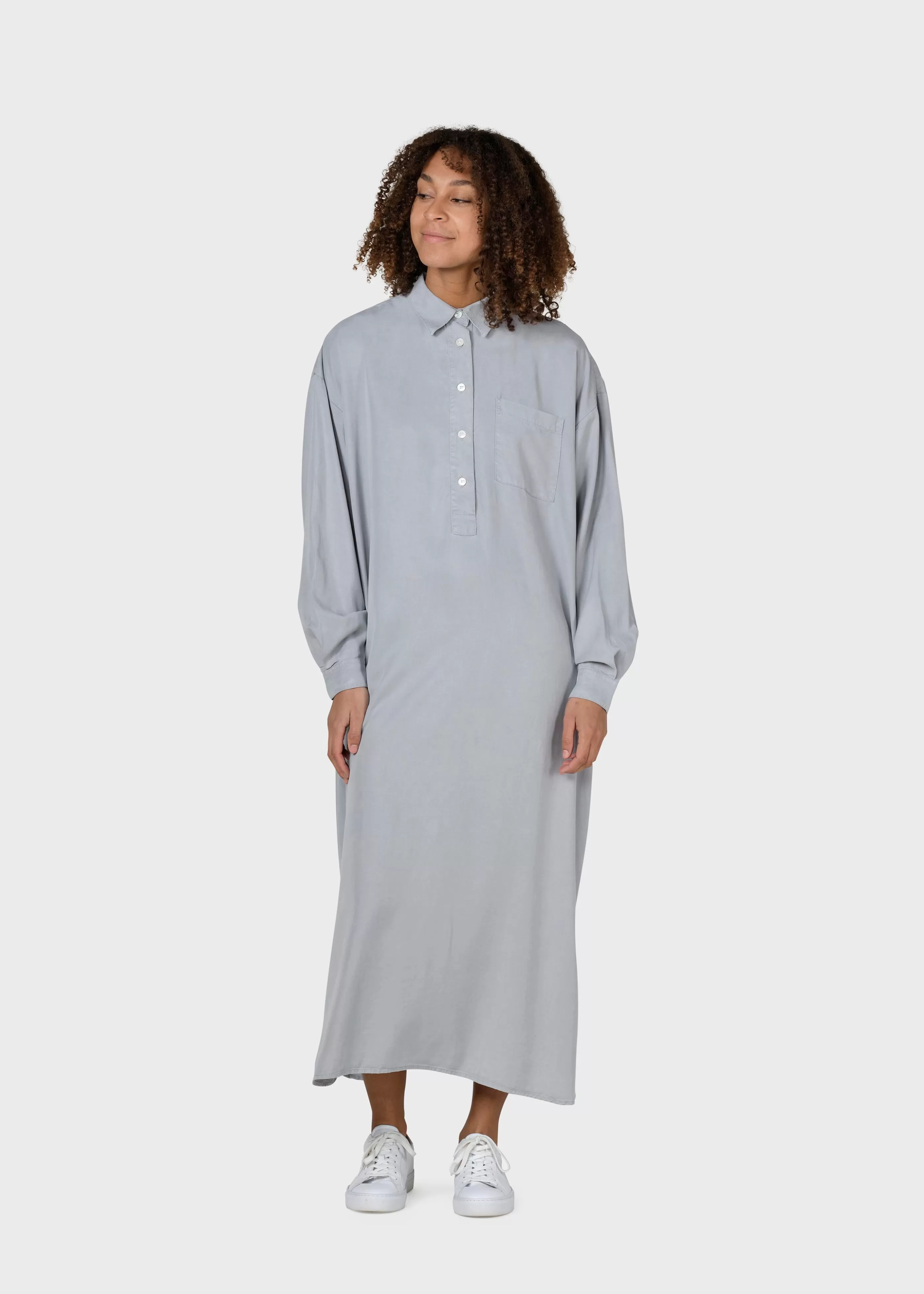 Klitmoller Collective Gulla shirtdress - Pastel grey- Hemden