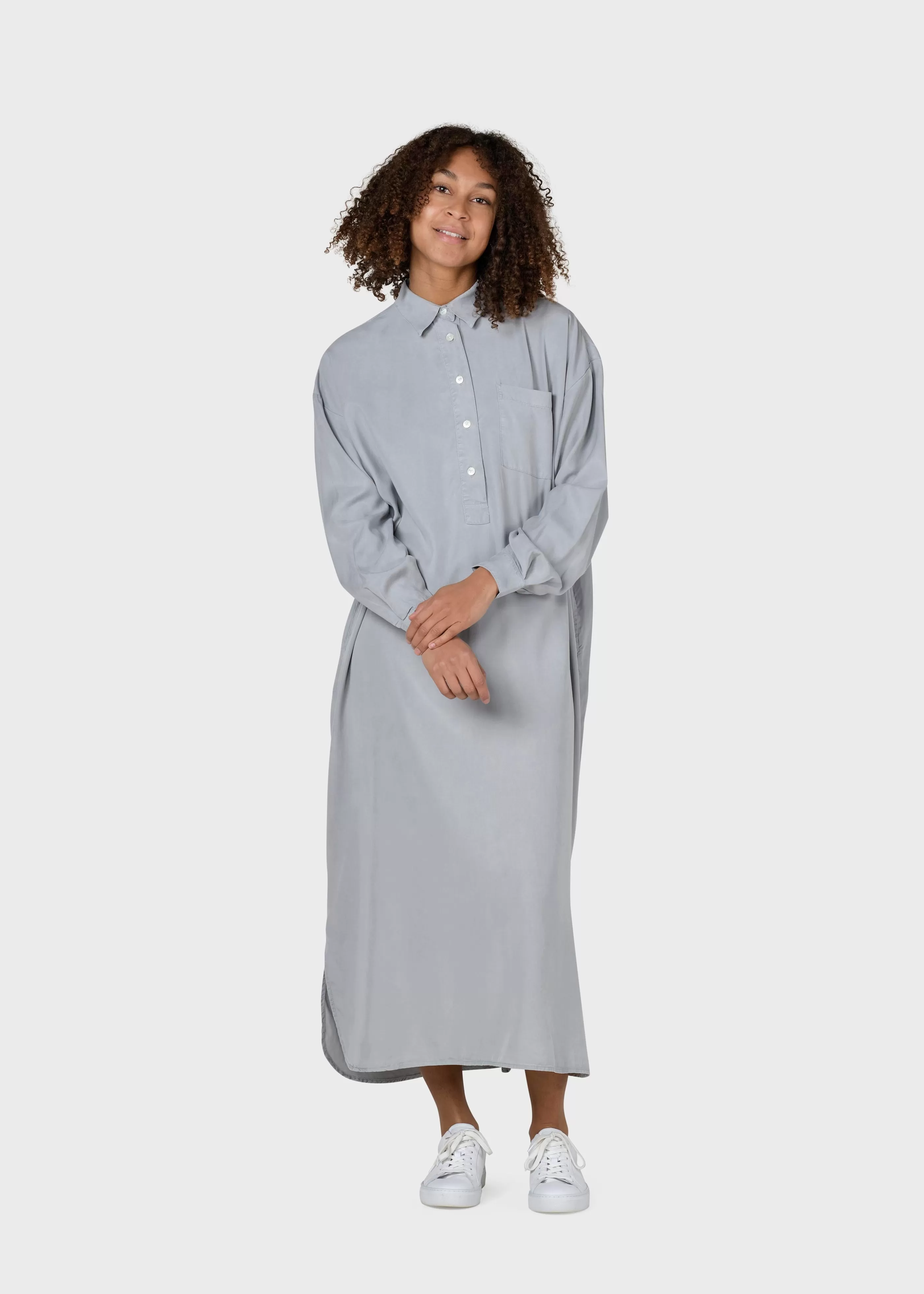 Klitmoller Collective Gulla shirtdress - Pastel grey- Hemden